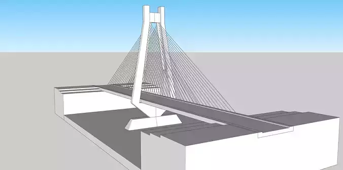 3d bridge model Sketchup 2020  - 3d 