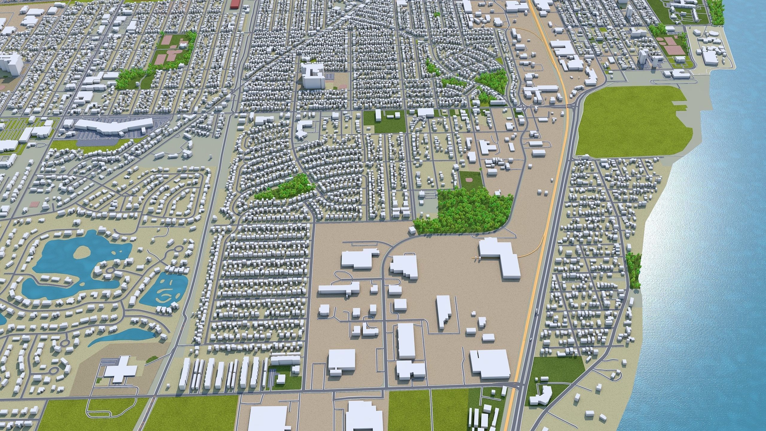 Racine Wisconsin USA 20km Low-poly 3D model_3