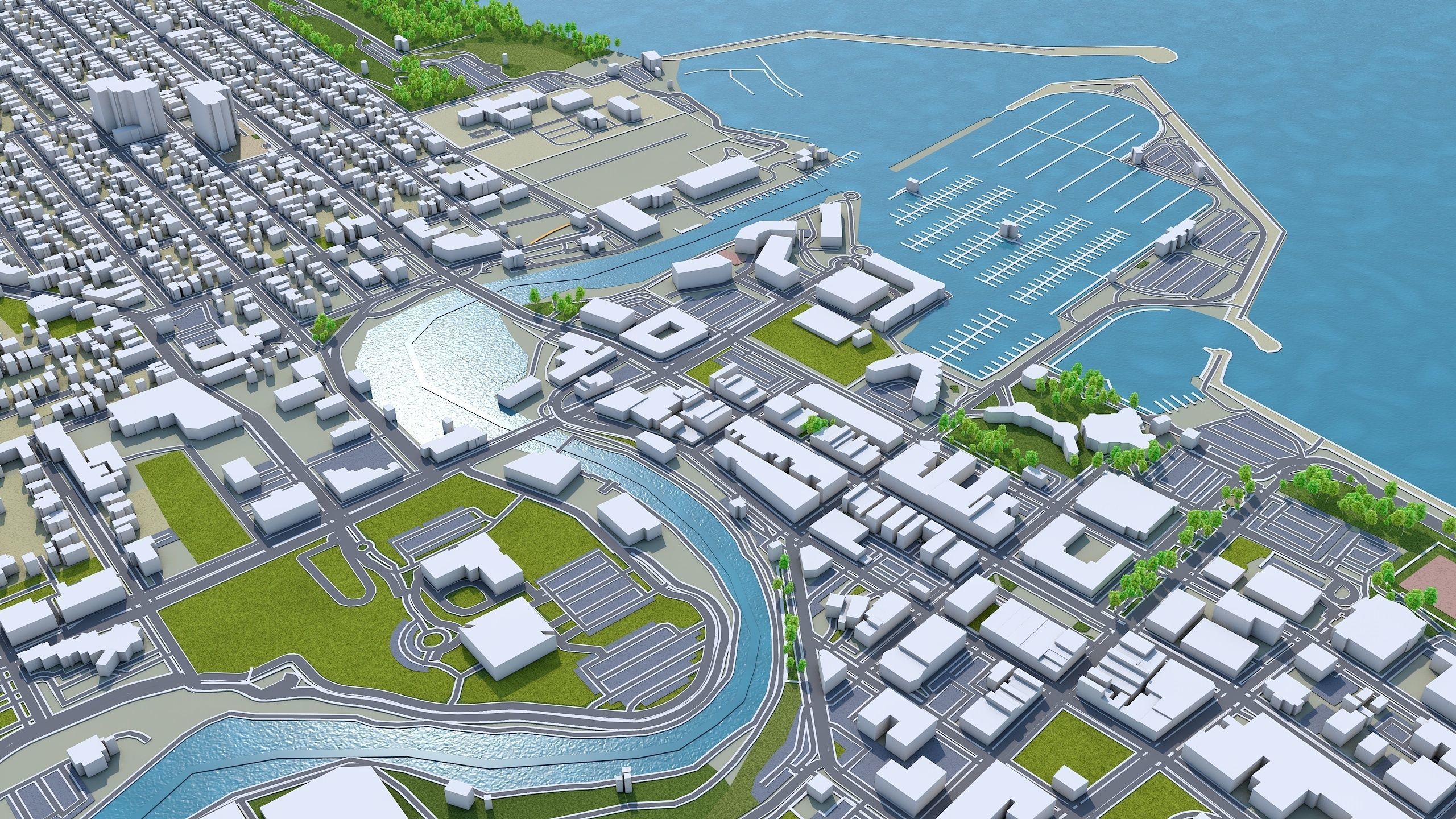 Racine Wisconsin USA 20km Low-poly 3D model_15