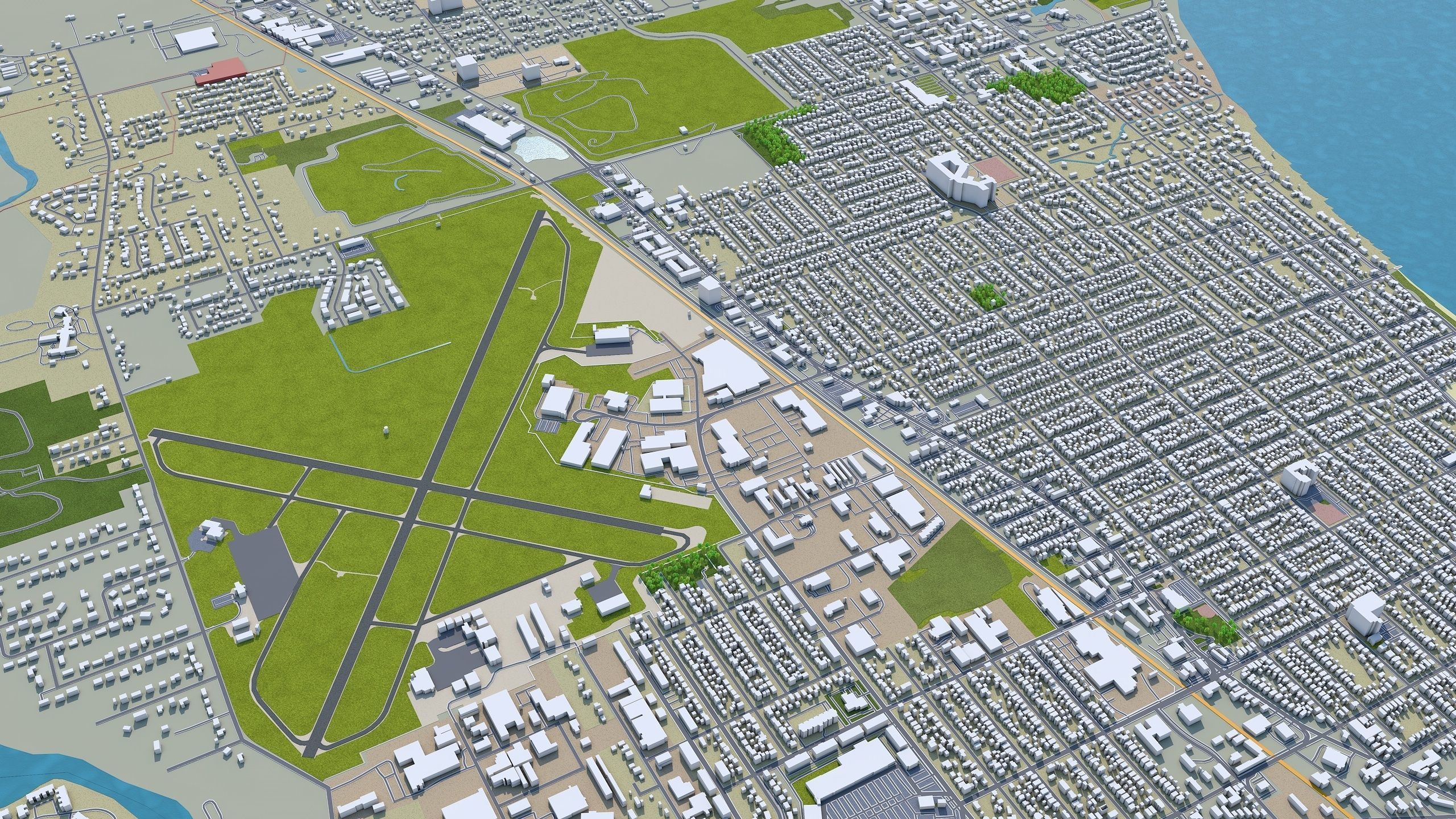 Racine Wisconsin USA 20km Low-poly 3D model_6