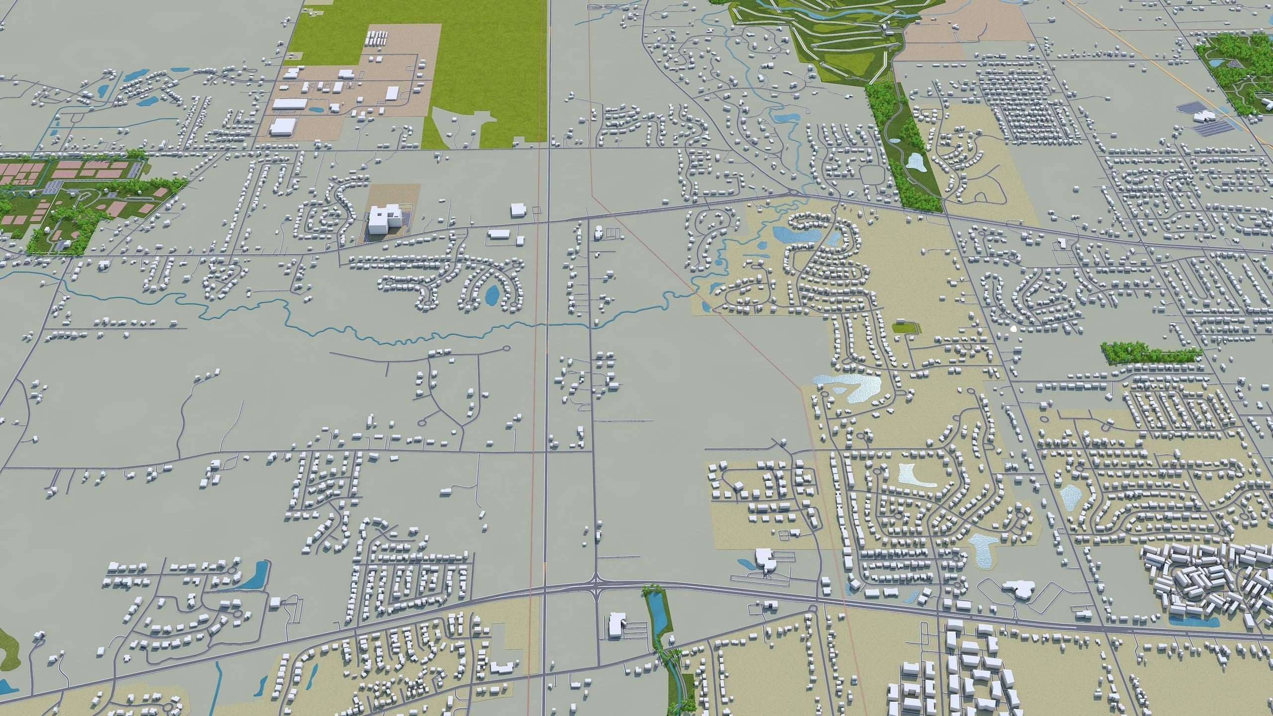Racine Wisconsin USA 20km Low-poly 3D model_4