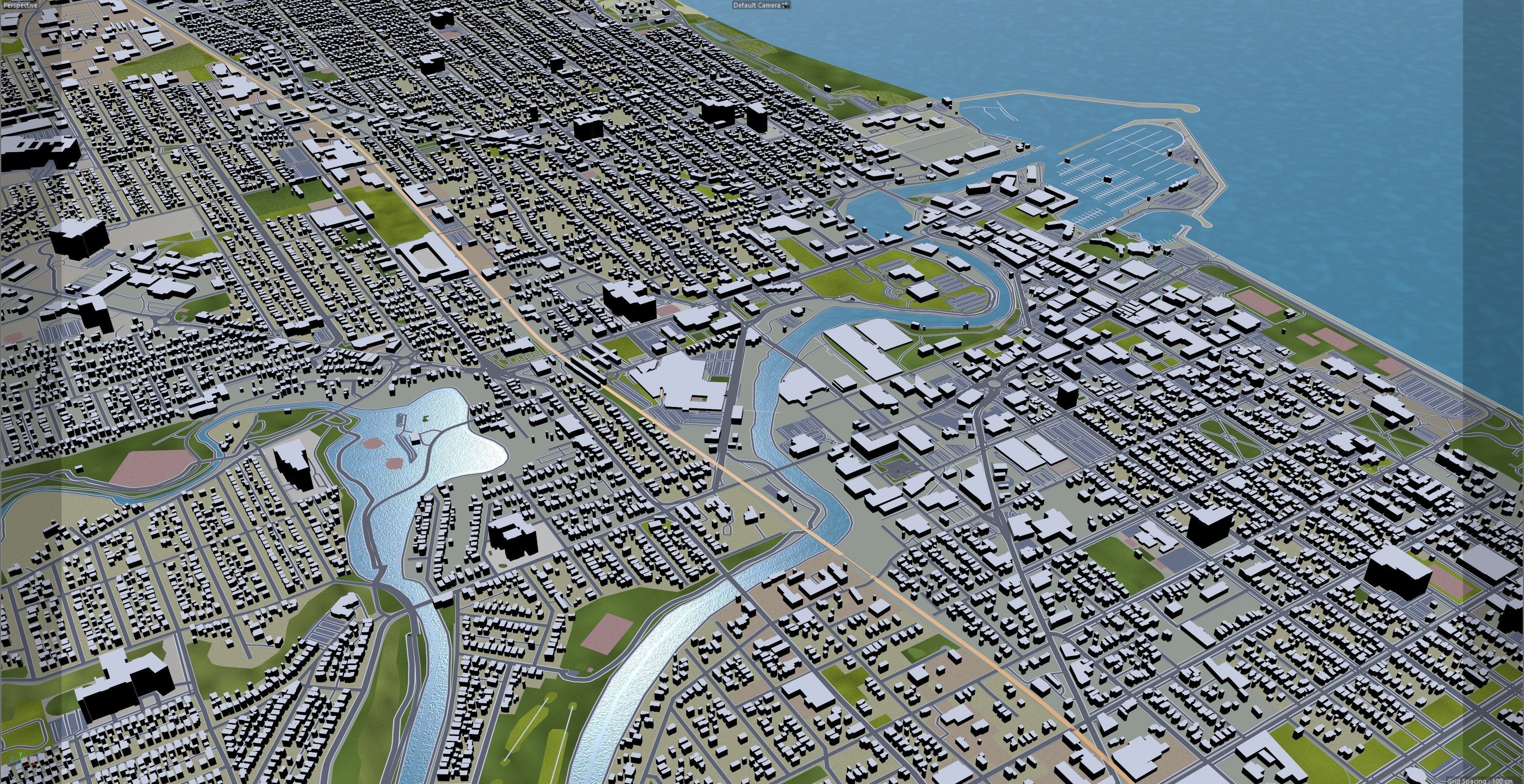 Racine Wisconsin USA 20km Low-poly 3D model_10