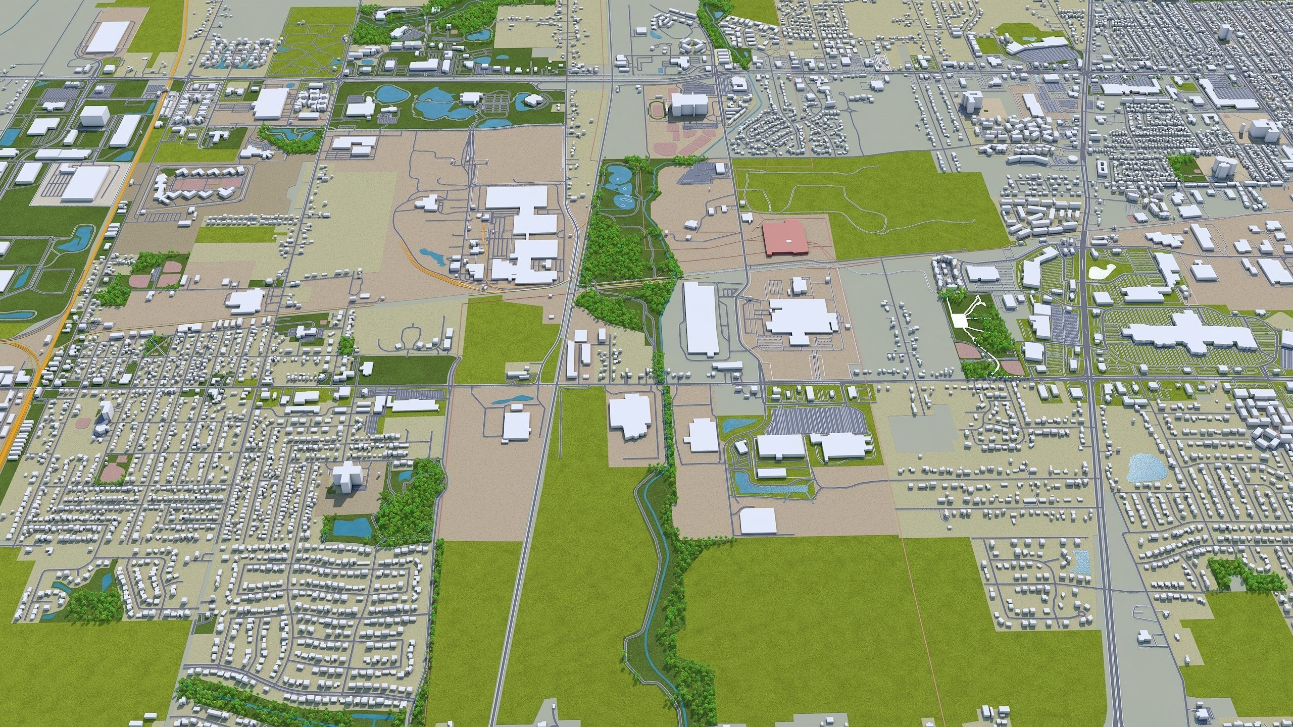 Racine Wisconsin USA 20km Low-poly 3D model_8