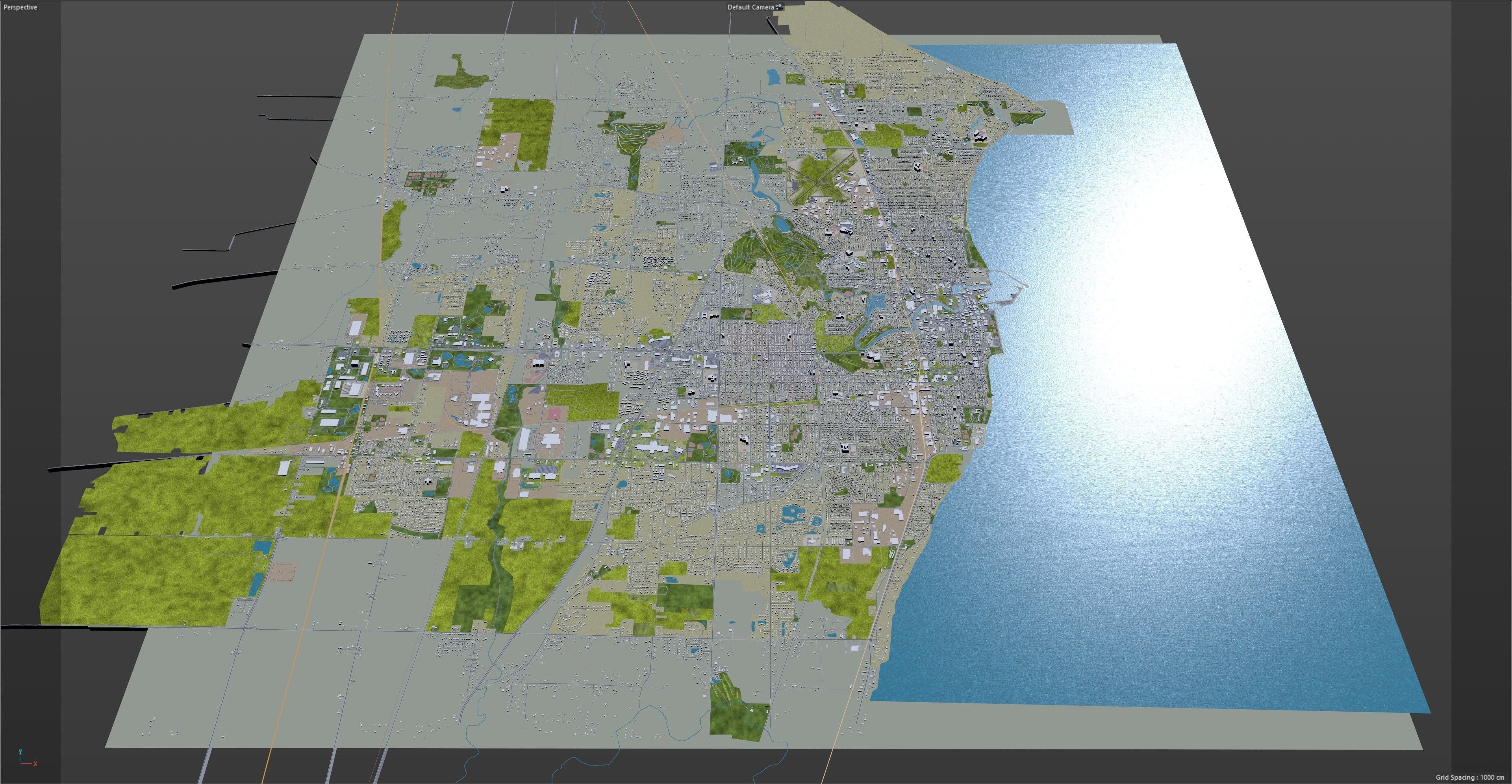 Racine Wisconsin USA 20km Low-poly 3D model_13
