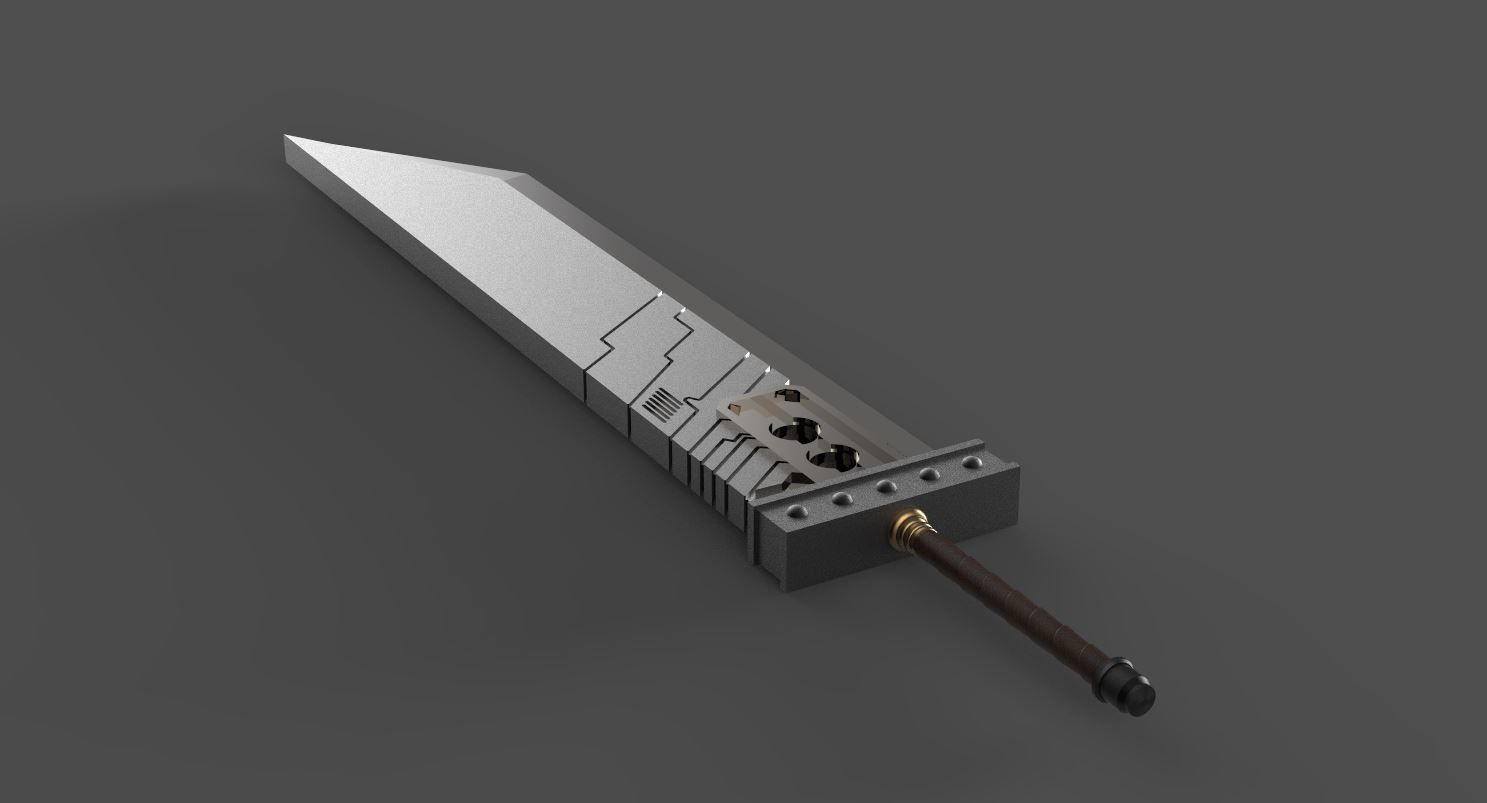 FF7 Buster sword 3D print model_3