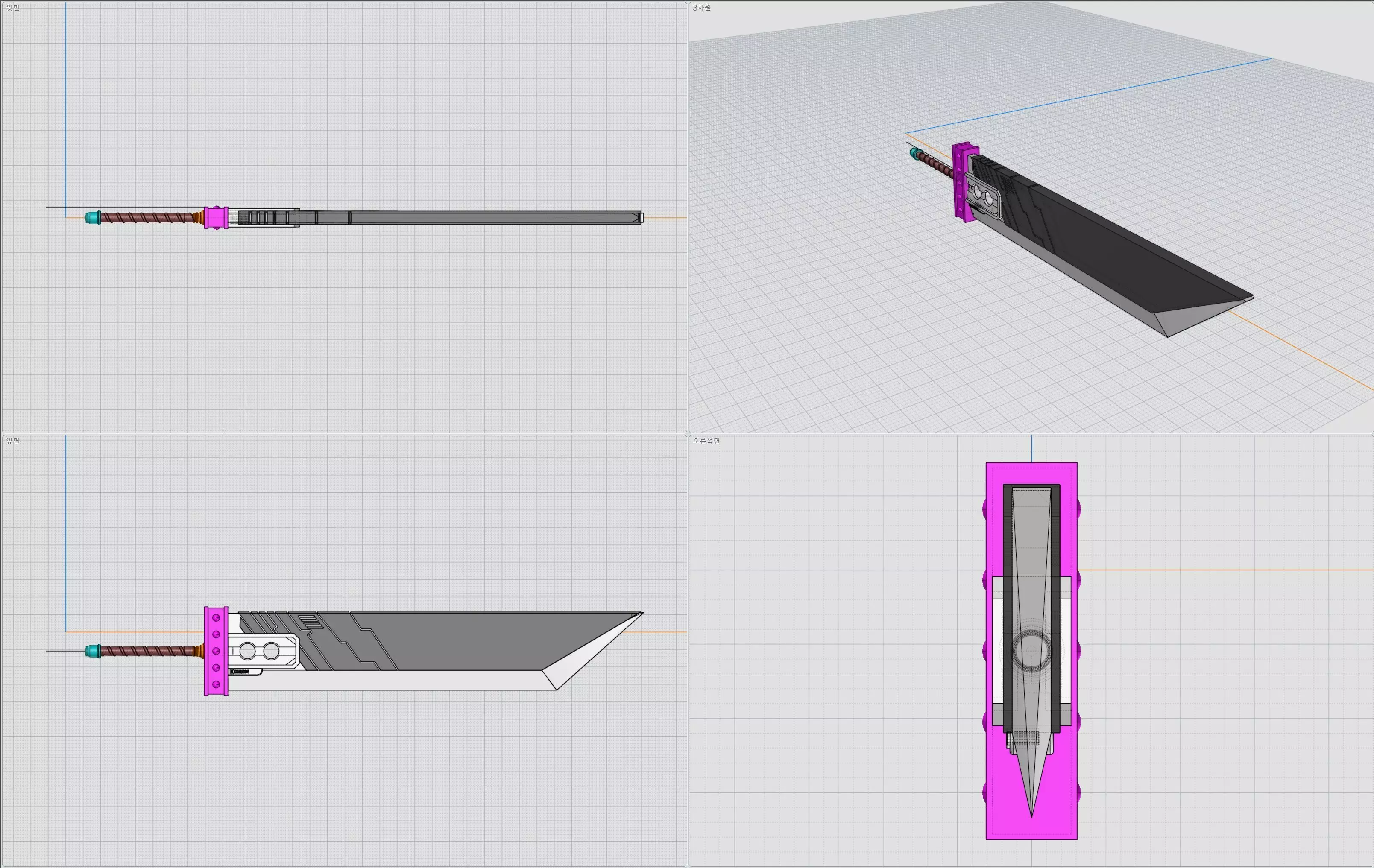 FF7 Buster sword 3D print model_0
