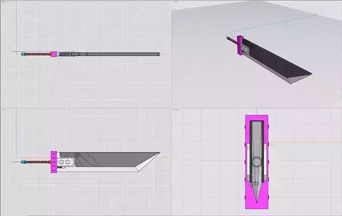 FF7 Buster sword 3D print model