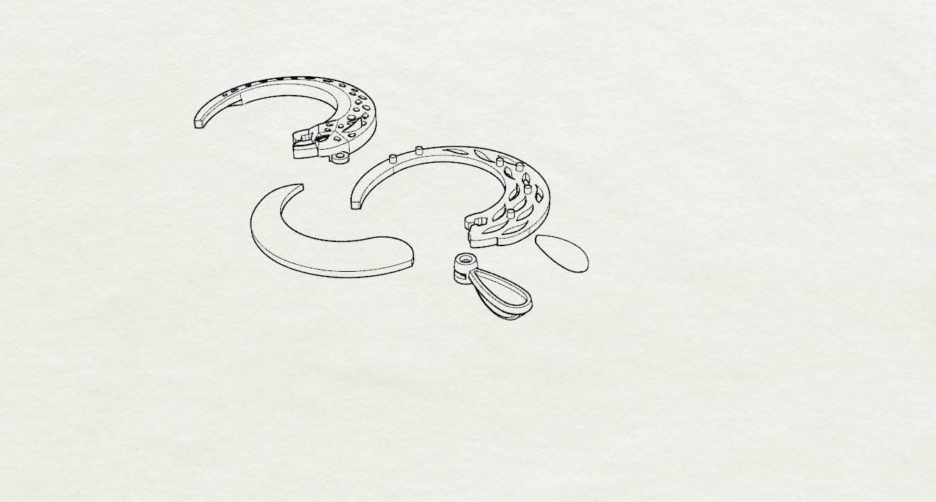 Pendant emerald jade on gold chain 3D print model_28