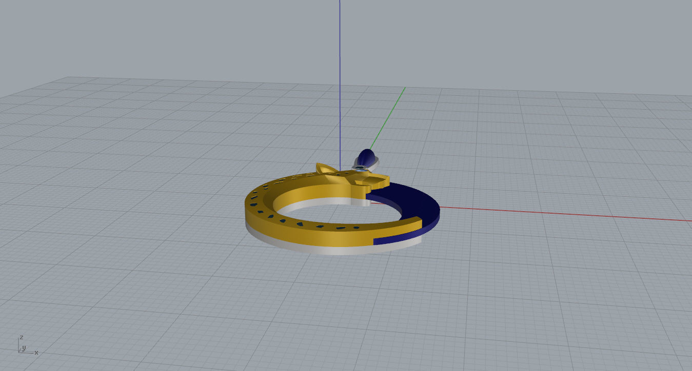 Pendant emerald jade on gold chain 3D print model_20