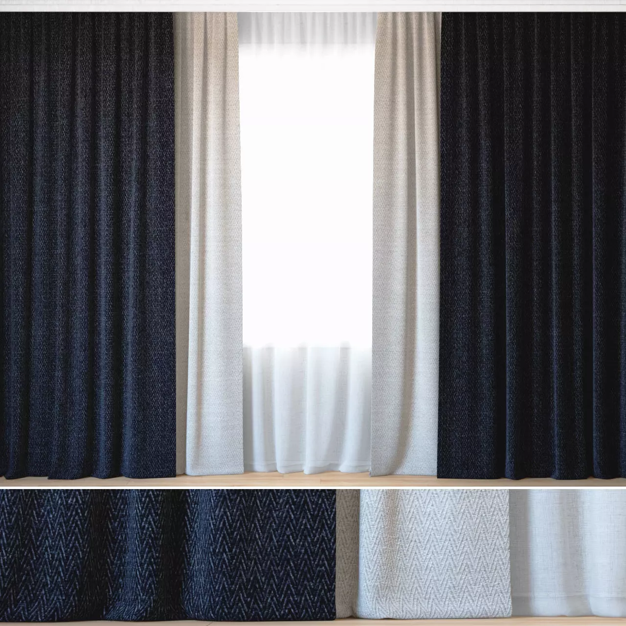 Curtains 109 Curtains with Tulle Backhausen REBBIO 3D model