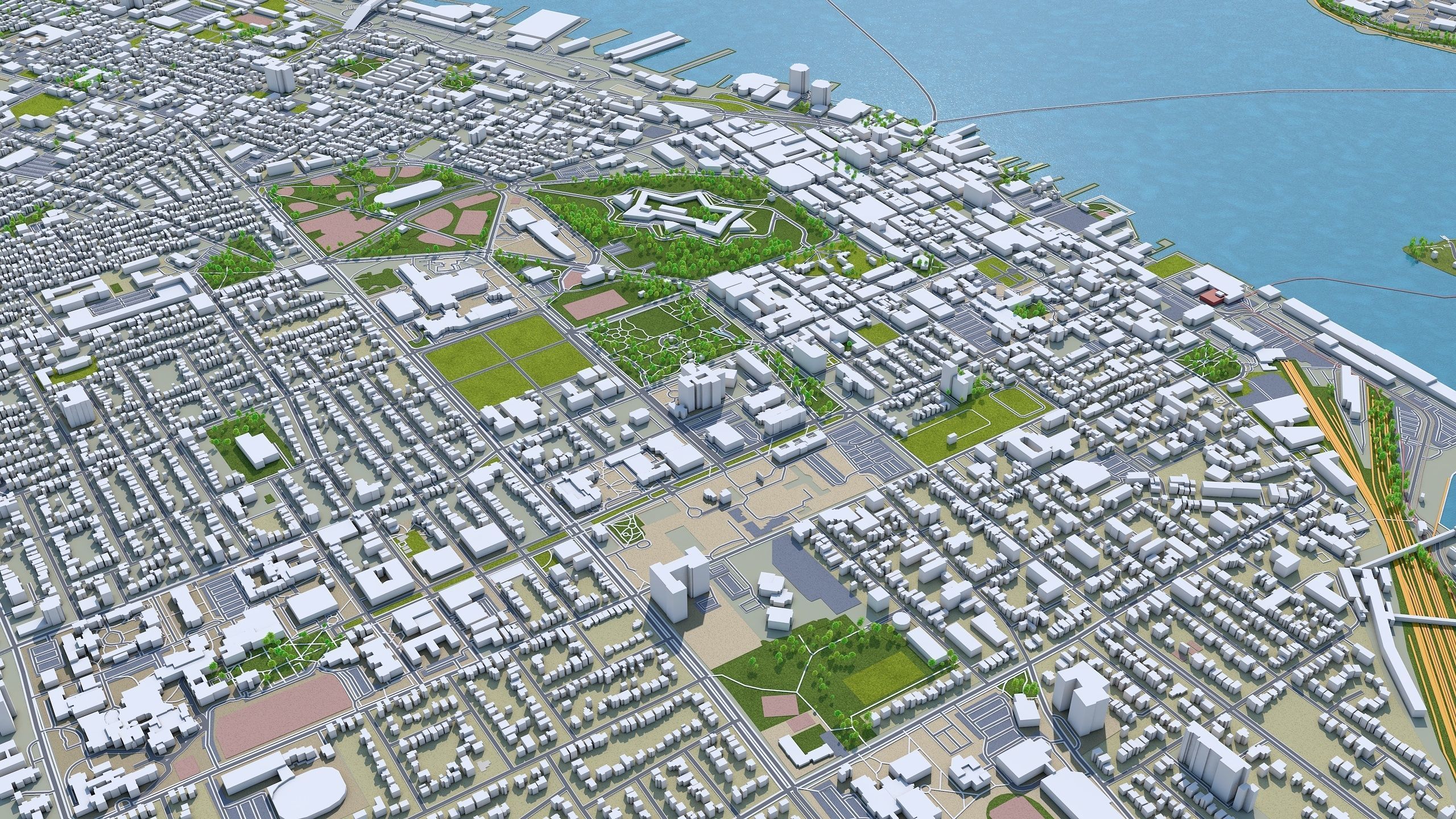 Halifax Nova Scotia Canada 50km Low-poly 3D model_3