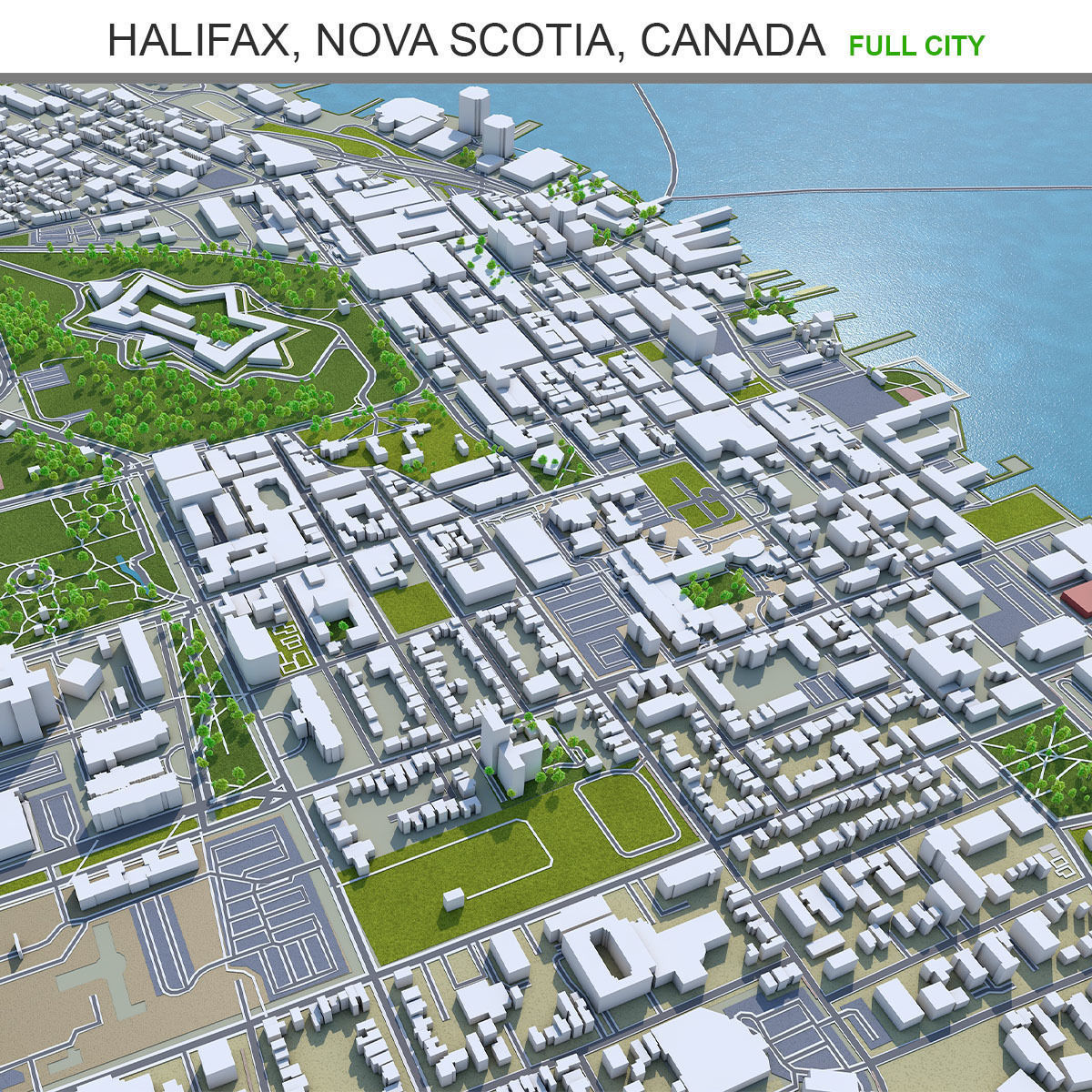 Halifax Nova Scotia Canada 50km Low-poly 3D model_21
