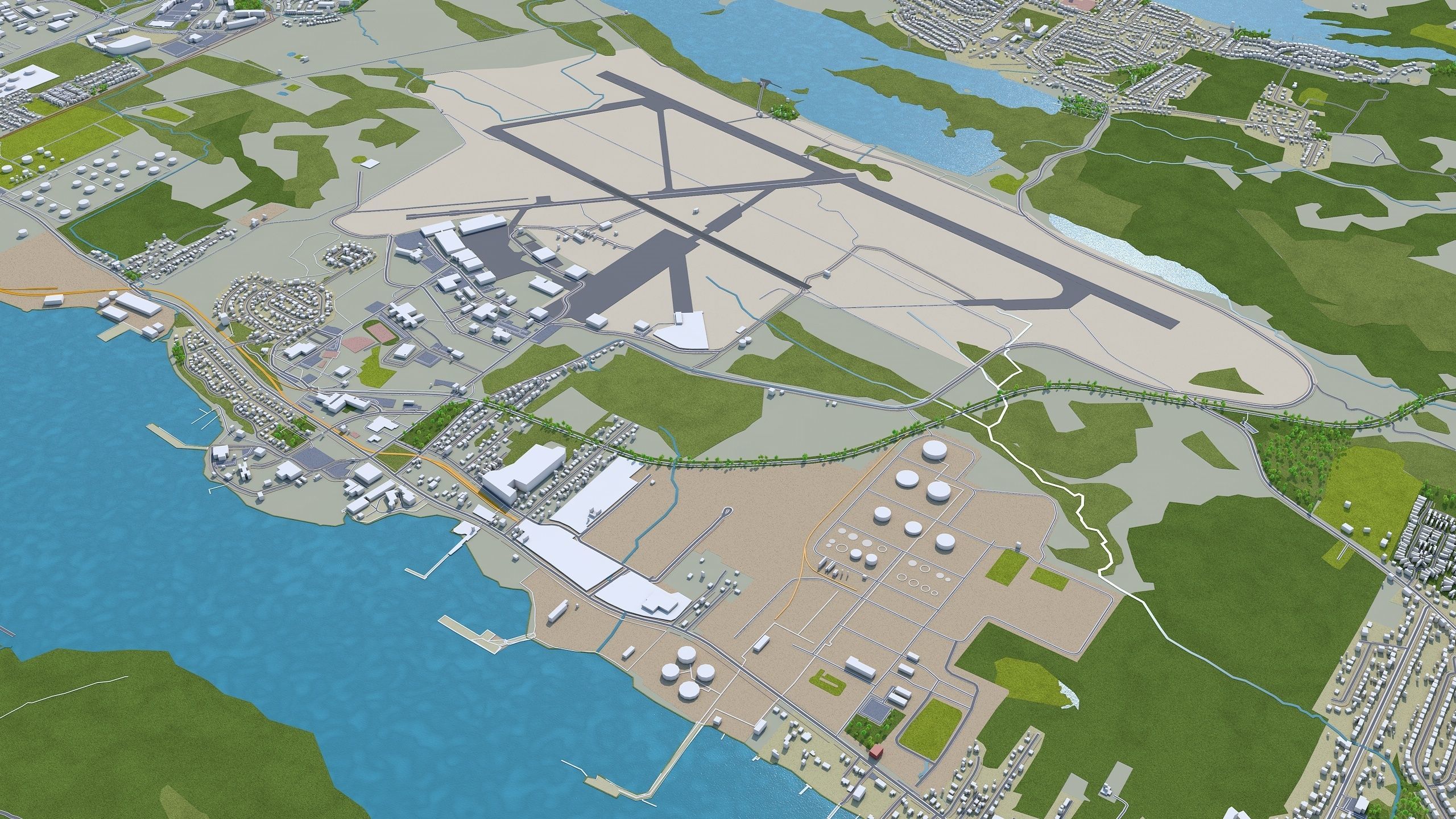 Halifax Nova Scotia Canada 50km Low-poly 3D model_9