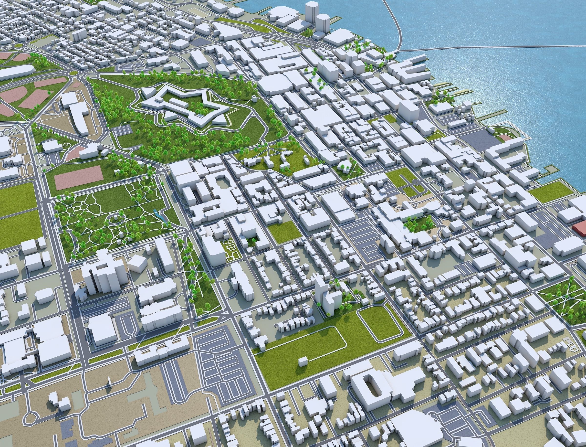 Halifax Nova Scotia Canada 50km Low-poly 3D model_1