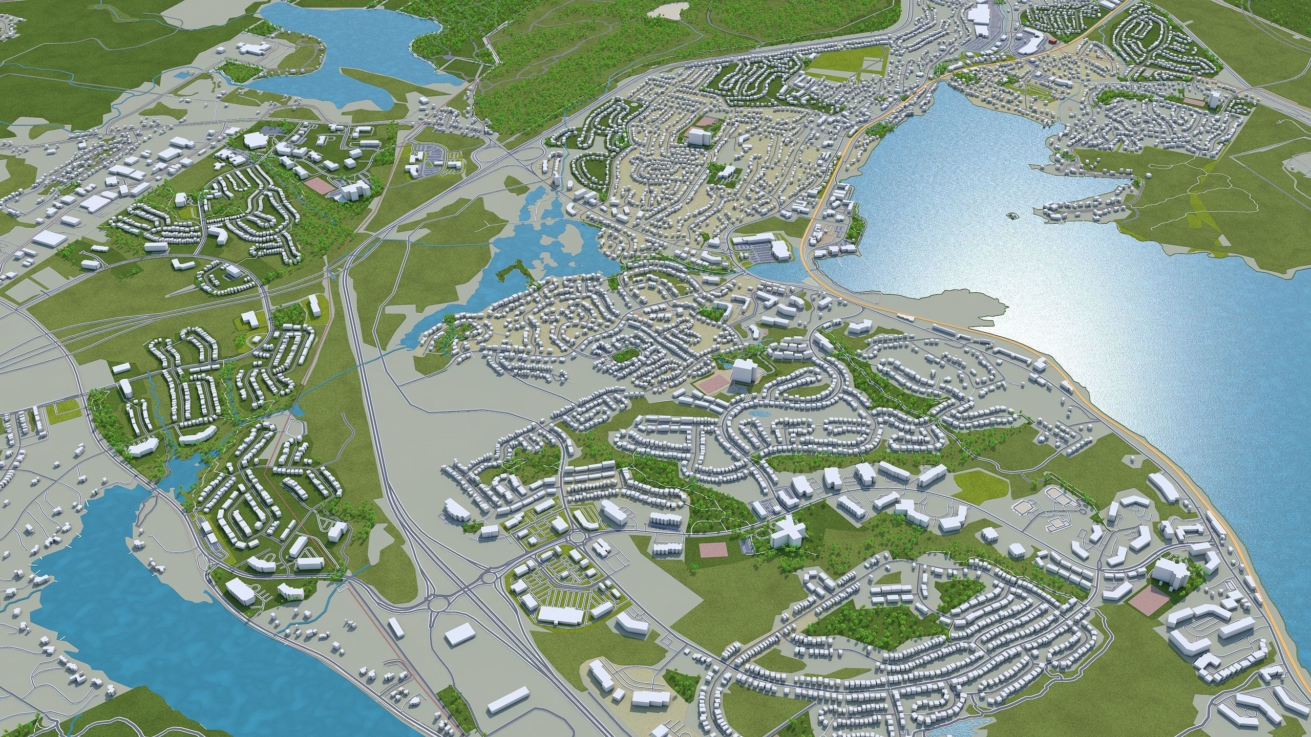Halifax Nova Scotia Canada 50km Low-poly 3D model_5
