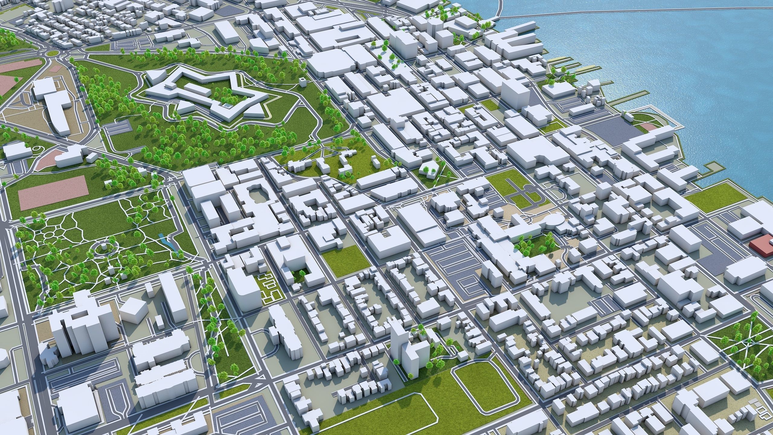 Halifax Nova Scotia Canada 50km Low-poly 3D model_2