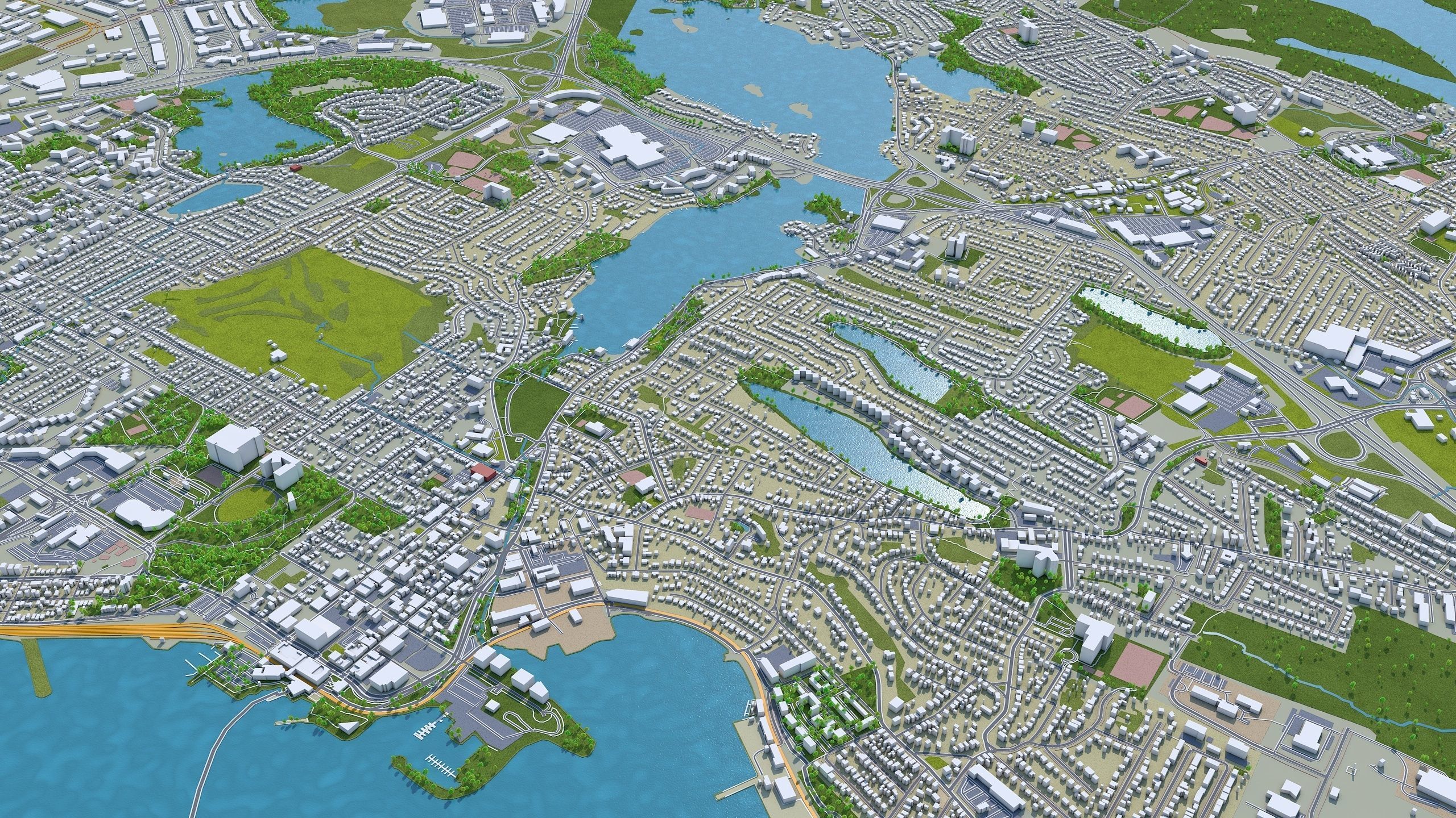 Halifax Nova Scotia Canada 50km Low-poly 3D model_8