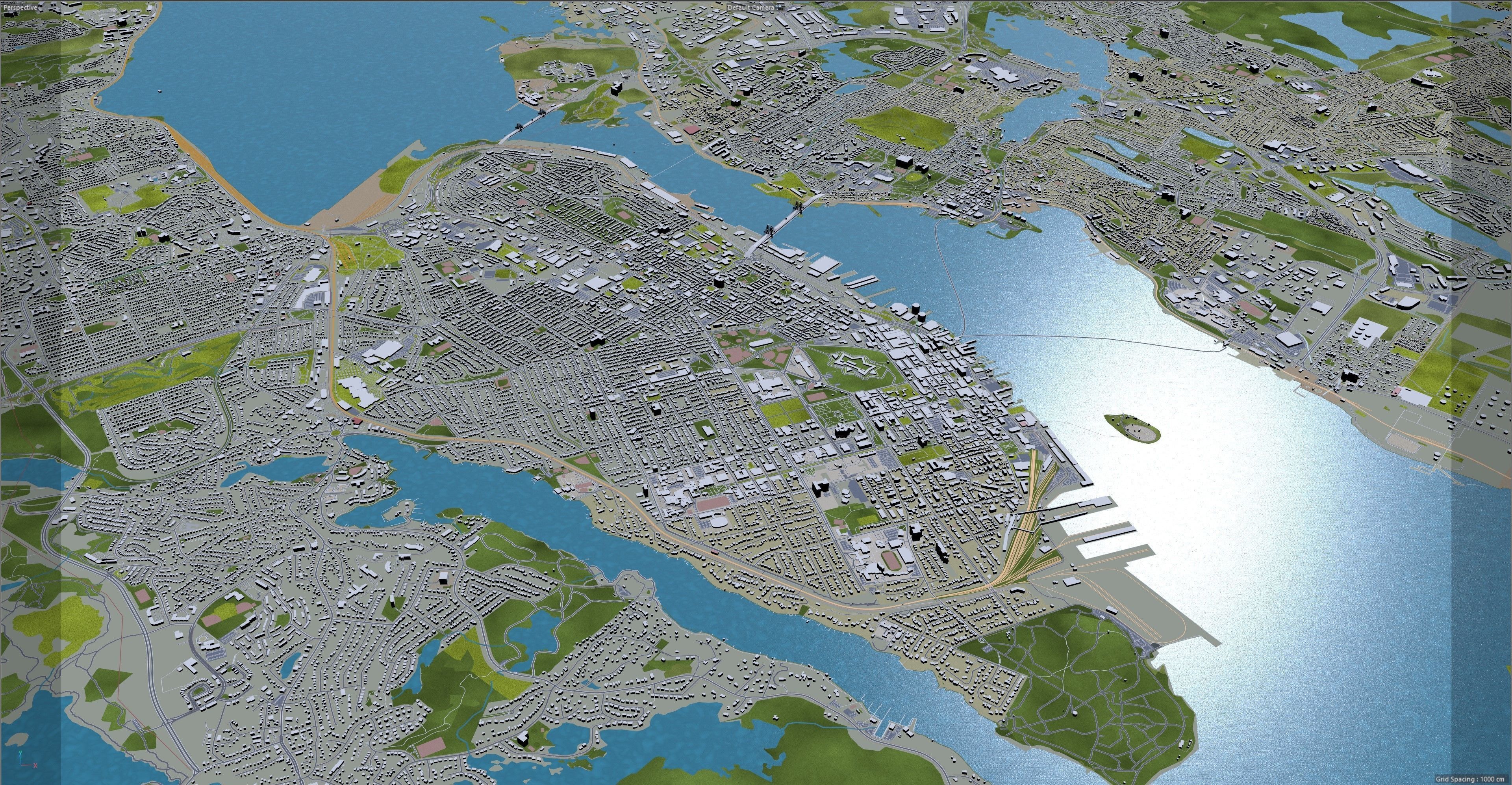 Halifax Nova Scotia Canada 50km Low-poly 3D model_14