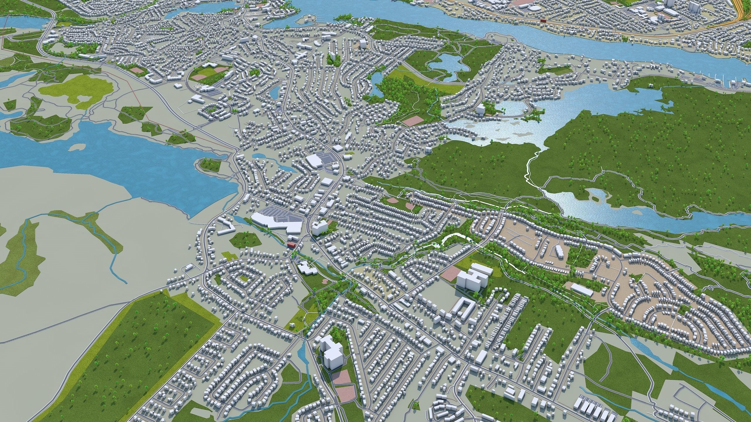 Halifax Nova Scotia Canada 50km Low-poly 3D model_7