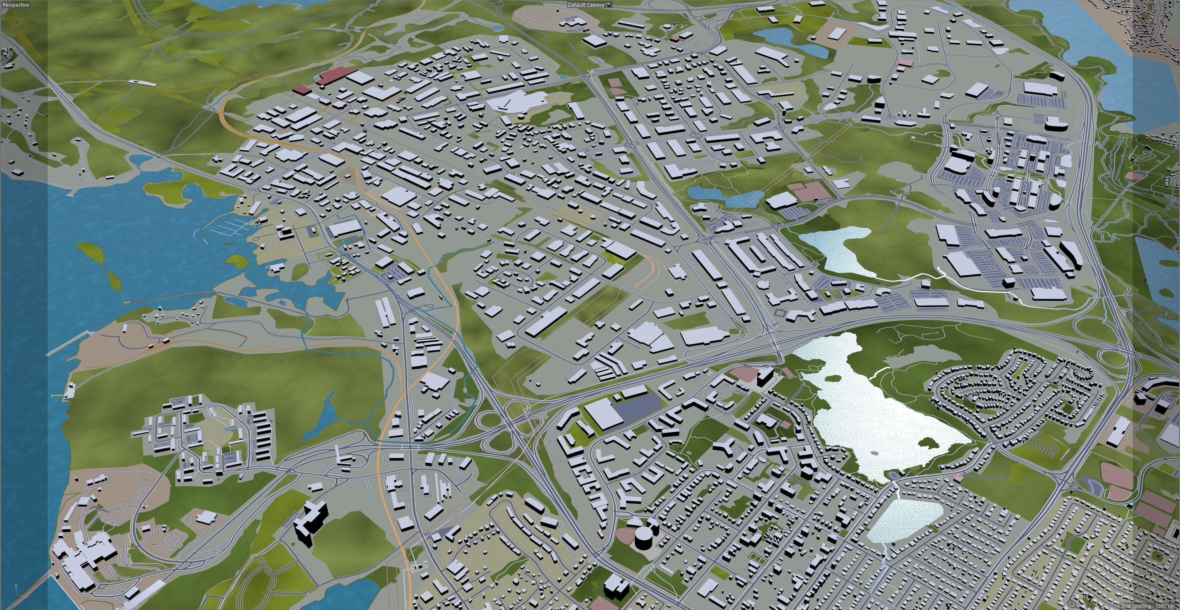 Halifax Nova Scotia Canada 50km Low-poly 3D model_18