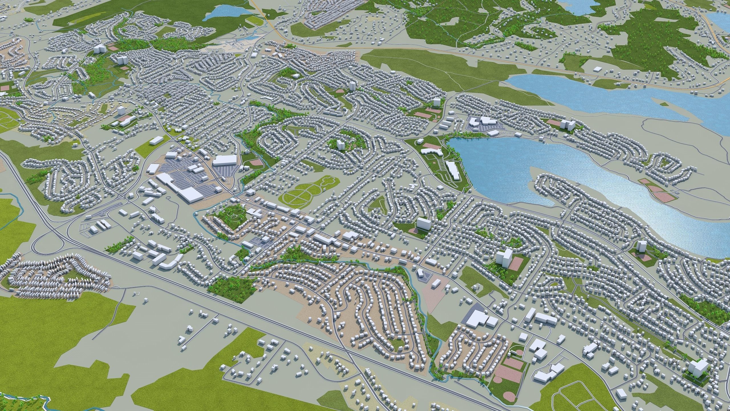 Halifax Nova Scotia Canada 50km Low-poly 3D model_10