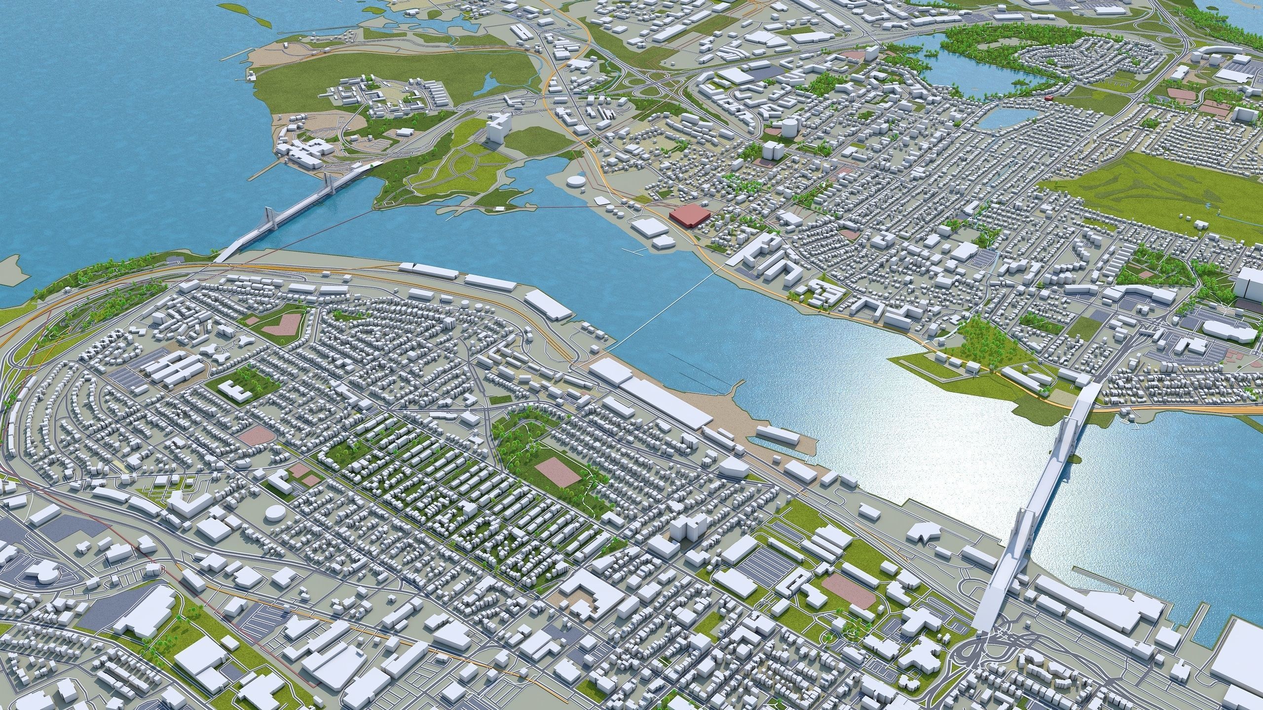 Halifax Nova Scotia Canada 50km Low-poly 3D model_6