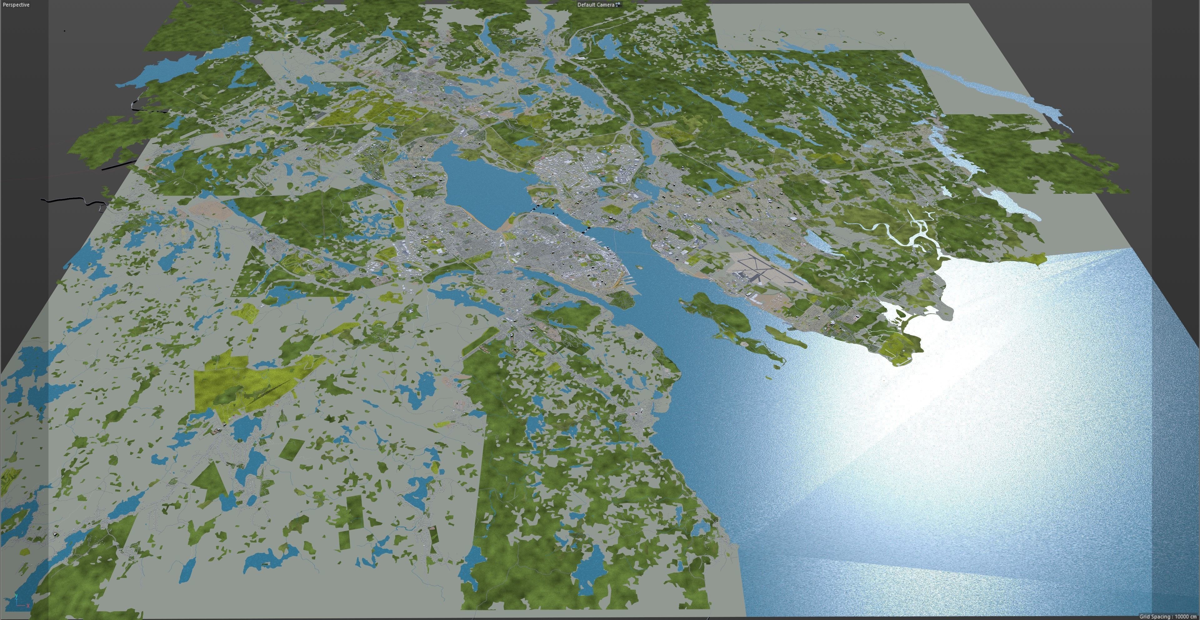 Halifax Nova Scotia Canada 50km Low-poly 3D model_15