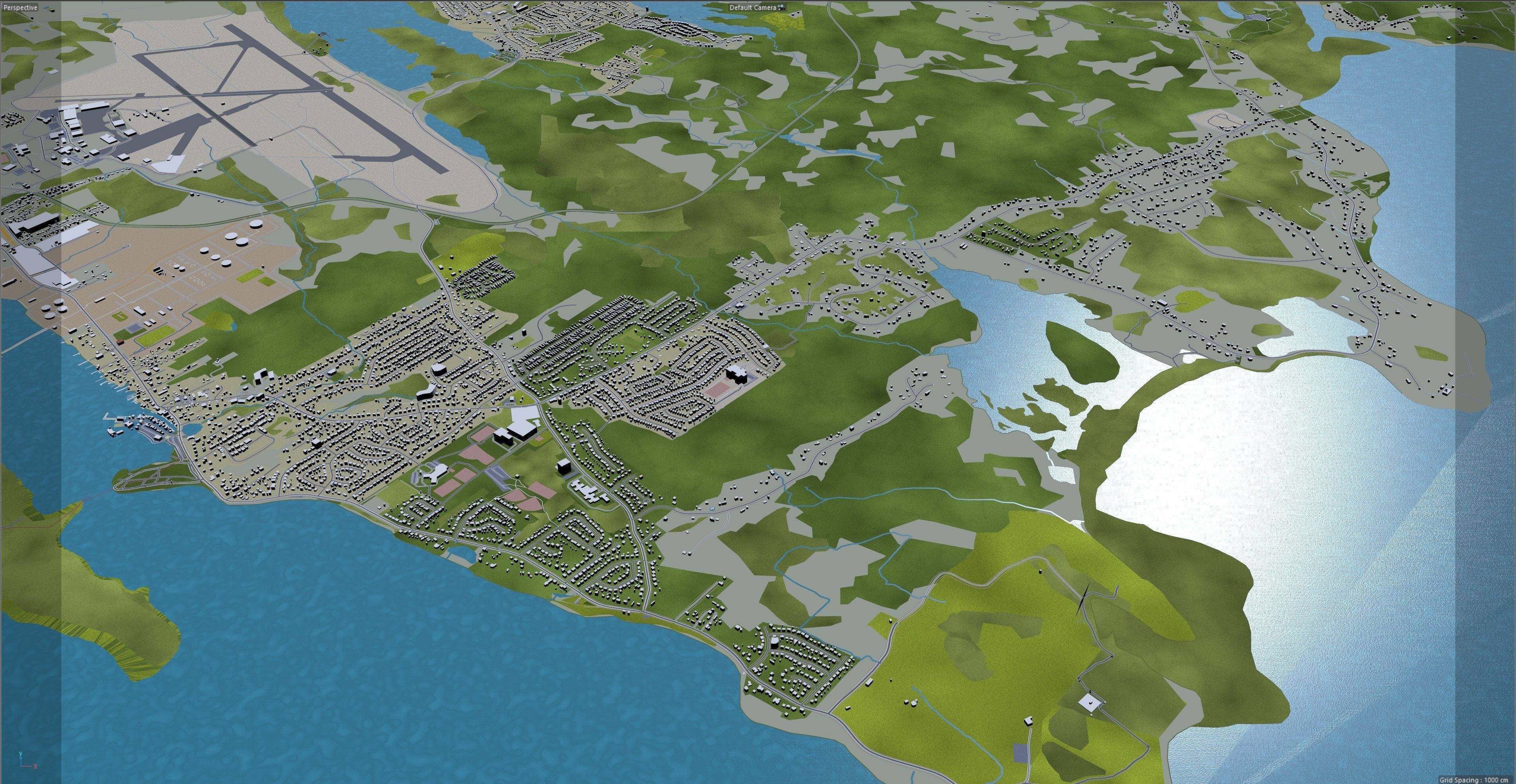 Halifax Nova Scotia Canada 50km Low-poly 3D model_16