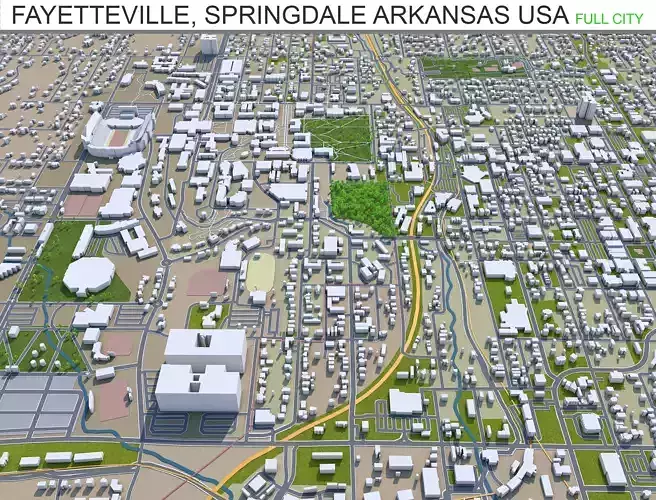 Fayetteville Springdale Rogers in Arkansas USA 80km