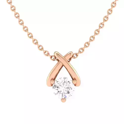 Women solitaire pendant 3dm stl render detail