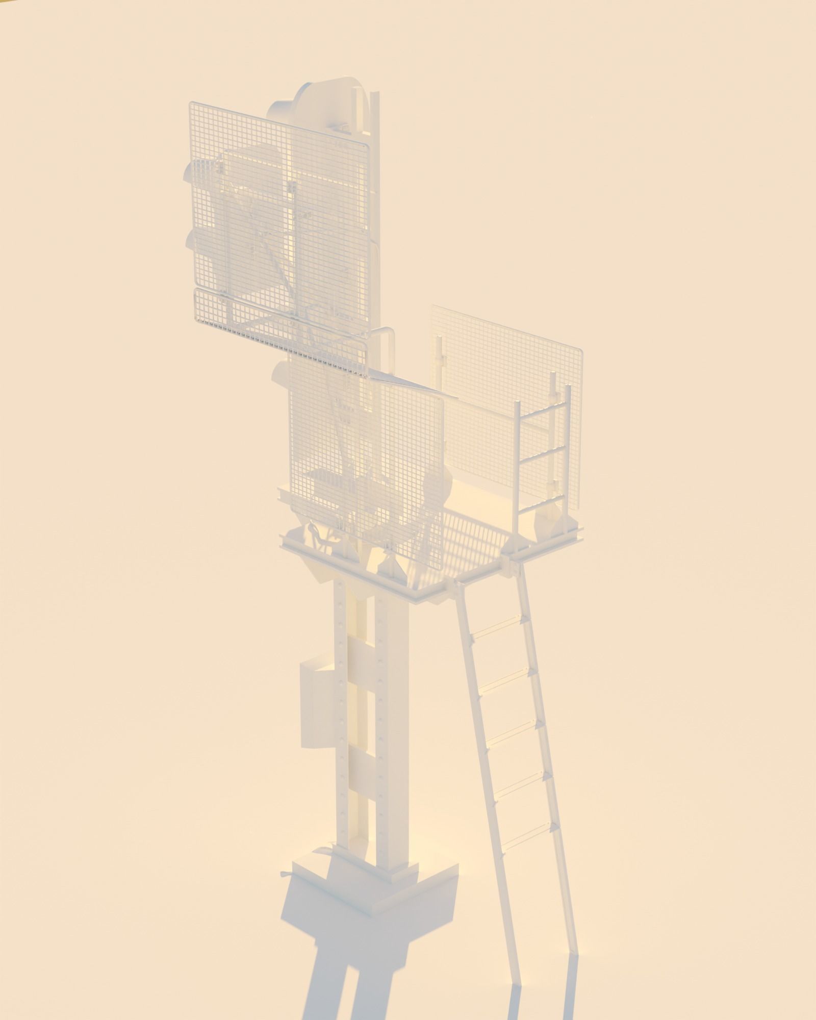 Railway Traffic Light Low-poly 3D model_3