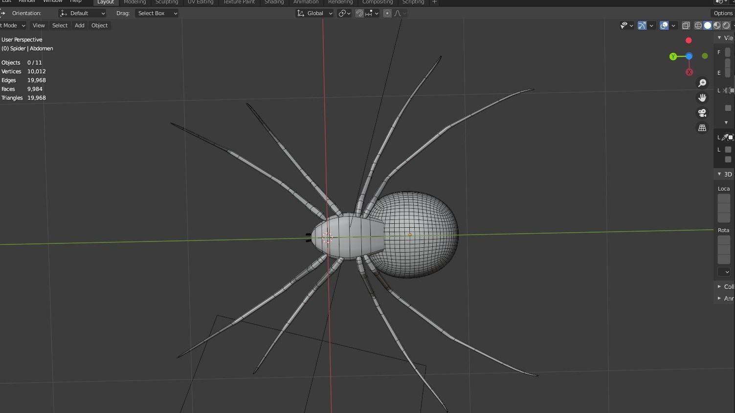 Simple Black Widow Spider Low-poly 3D model_22