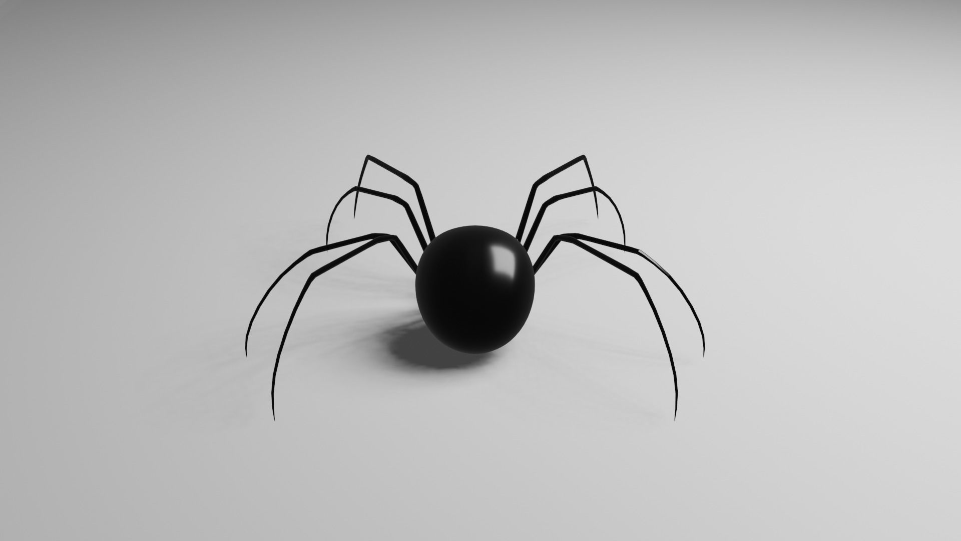 Simple Black Widow Spider Low-poly 3D model_5