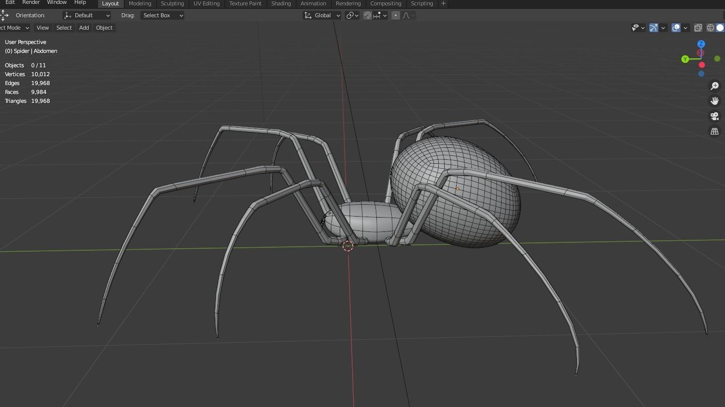 Simple Black Widow Spider Low-poly 3D model_19
