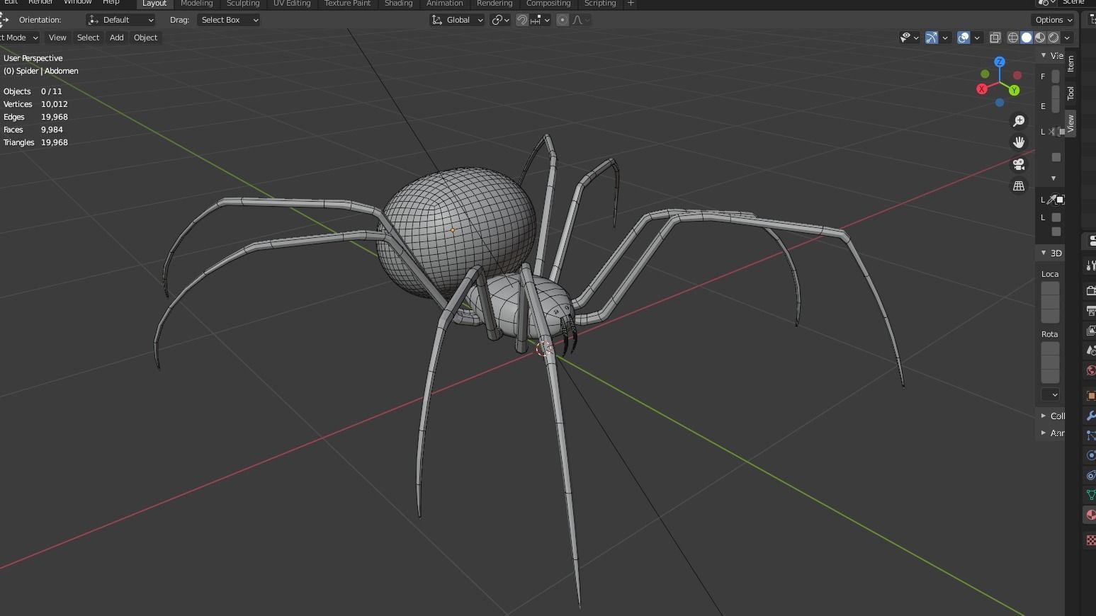 Simple Black Widow Spider Low-poly 3D model_14