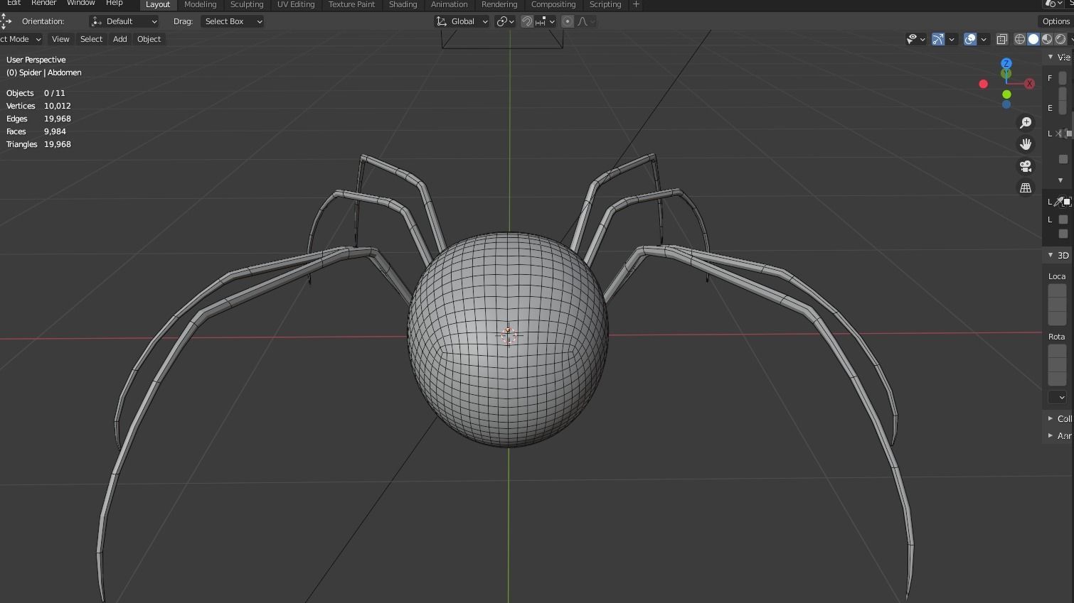 Simple Black Widow Spider Low-poly 3D model_17