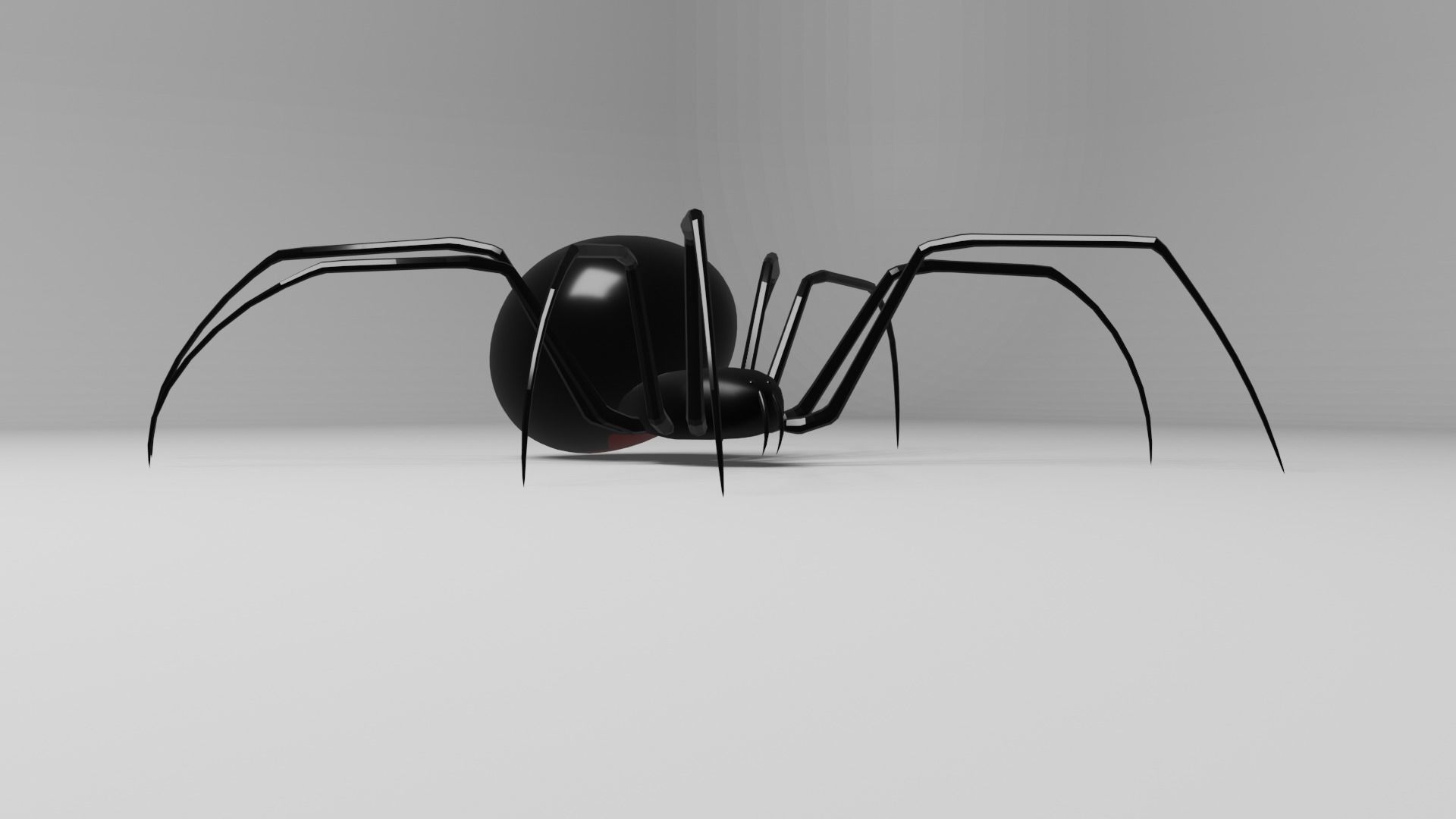 Simple Black Widow Spider Low-poly 3D model_8