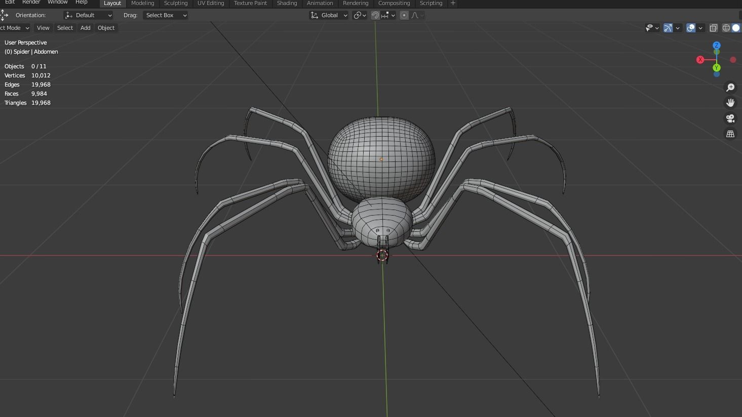 Simple Black Widow Spider Low-poly 3D model_13