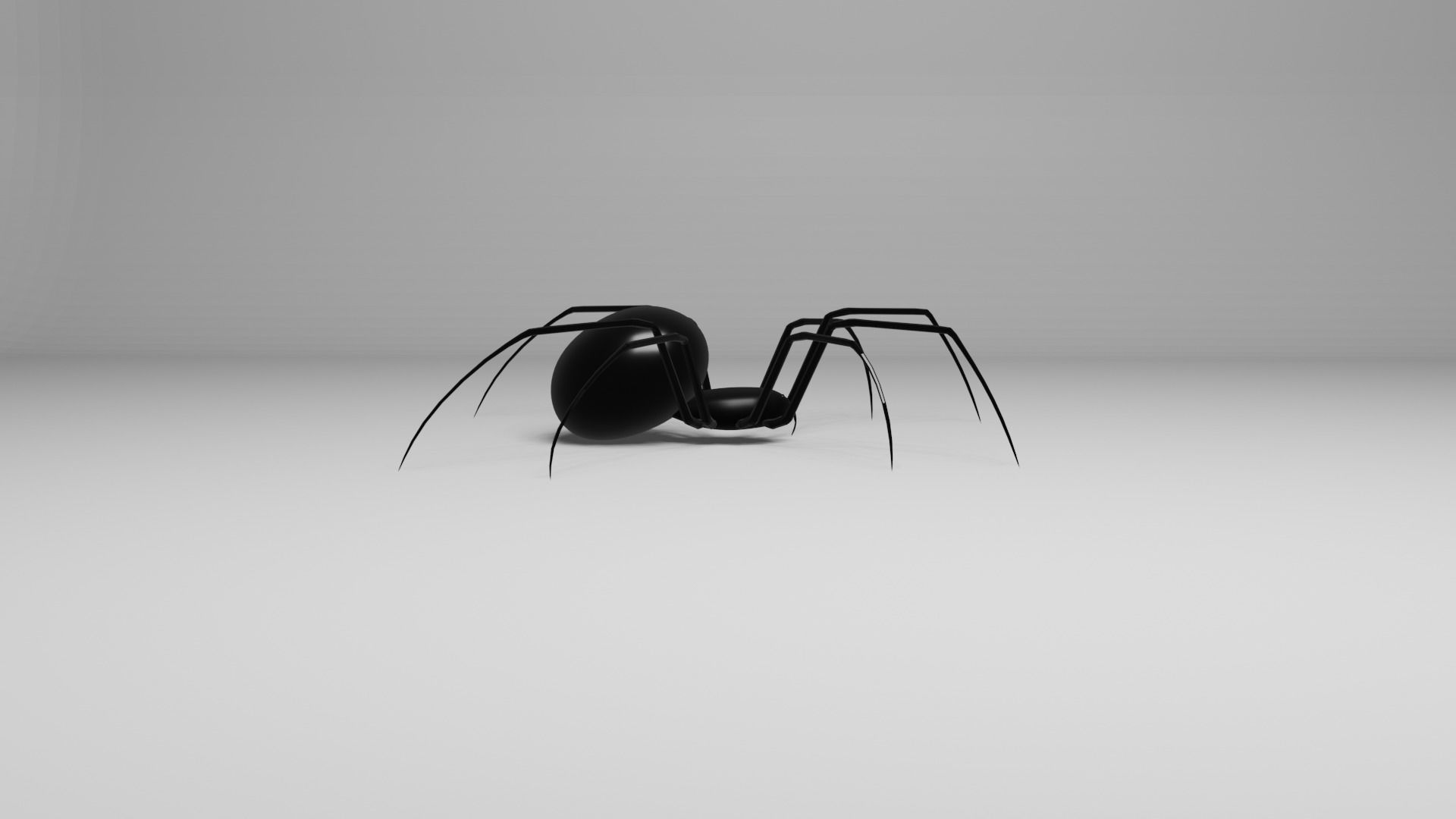 Simple Black Widow Spider Low-poly 3D model_7