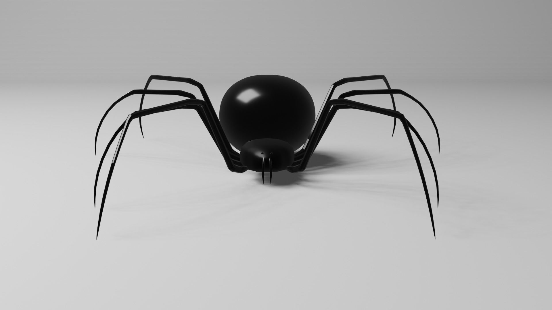 Simple Black Widow Spider Low-poly 3D model_3