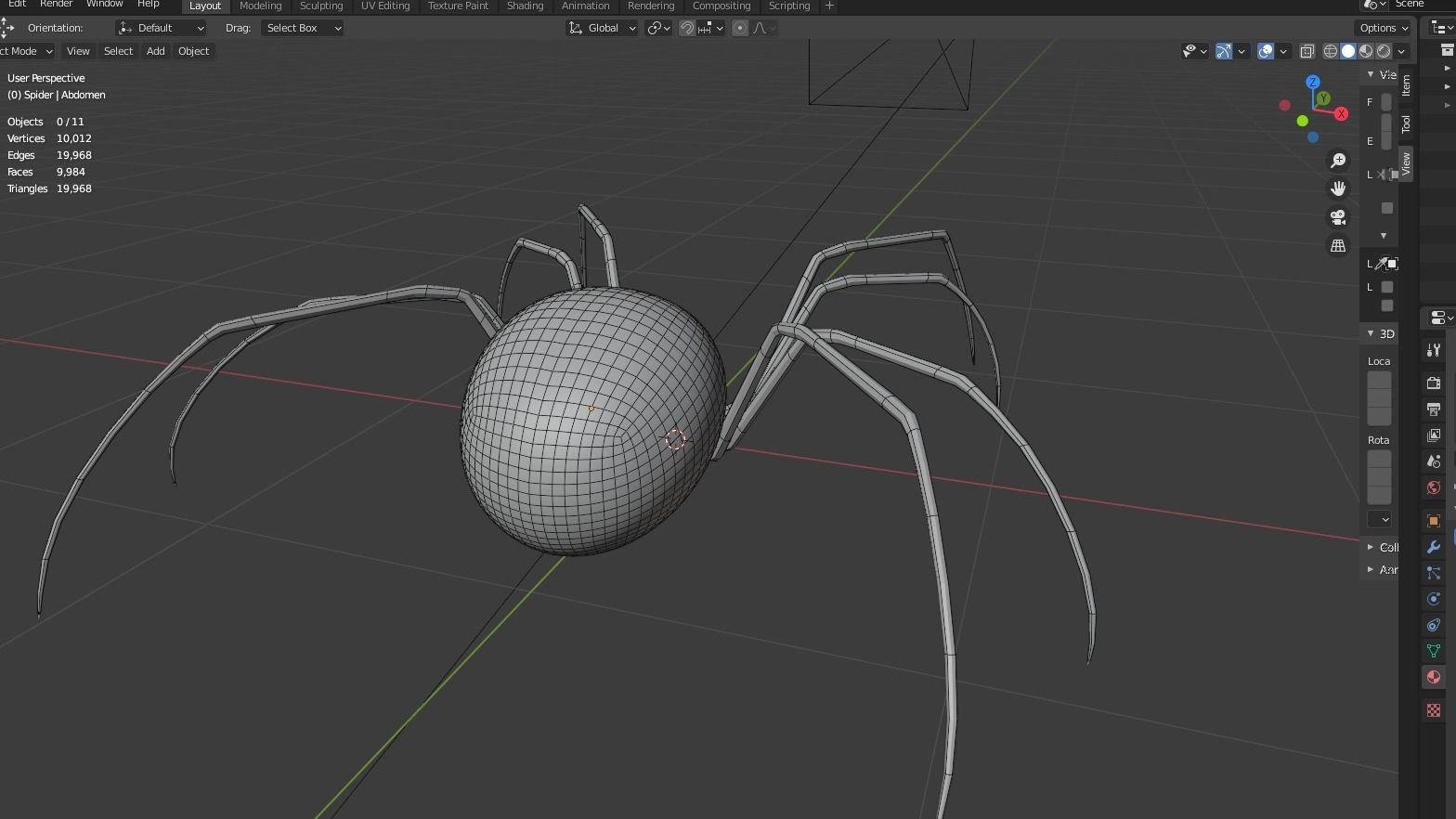 Simple Black Widow Spider Low-poly 3D model_16