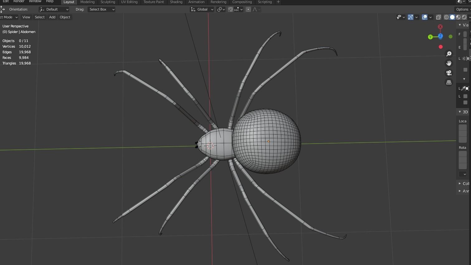 Simple Black Widow Spider Low-poly 3D model_21