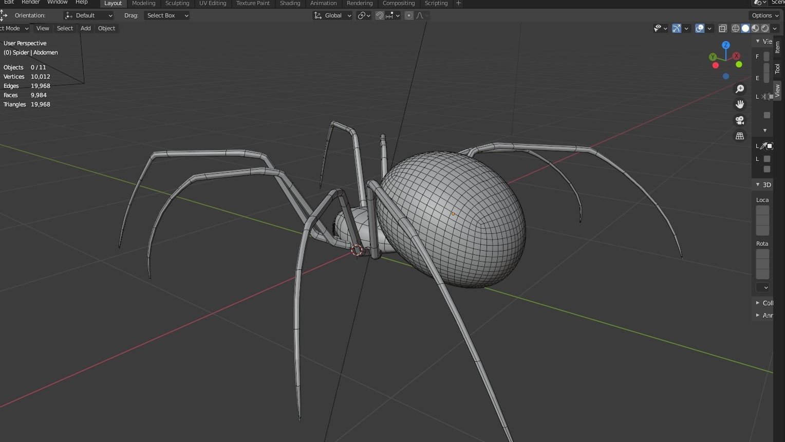 Simple Black Widow Spider Low-poly 3D model_18