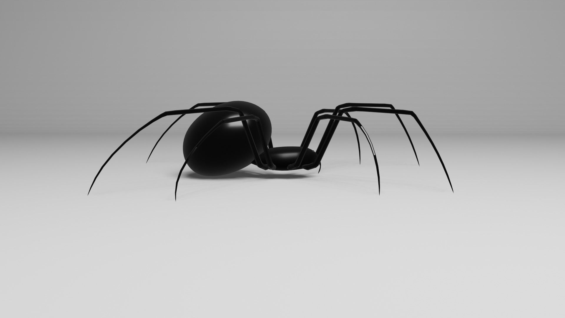 Simple Black Widow Spider Low-poly 3D model_6