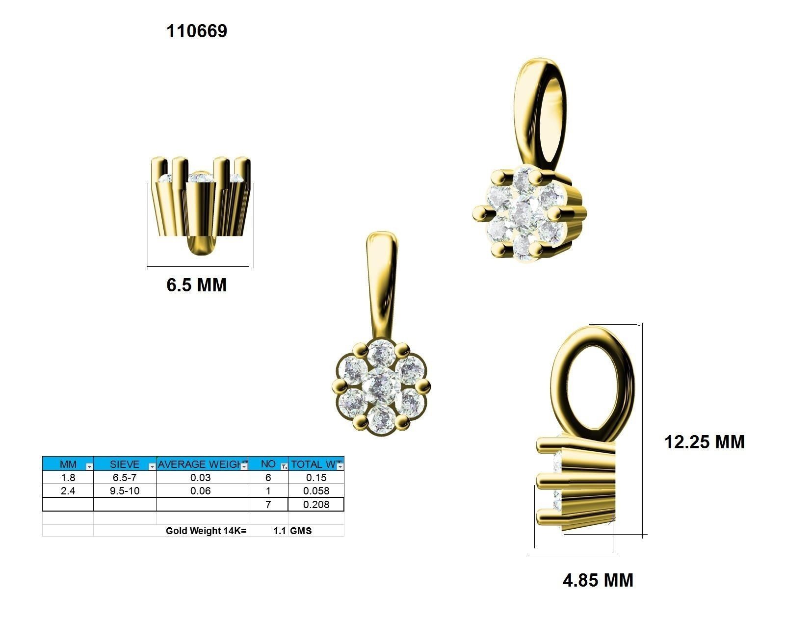 Women round pendant 3dm stl render detail 3D print model_9