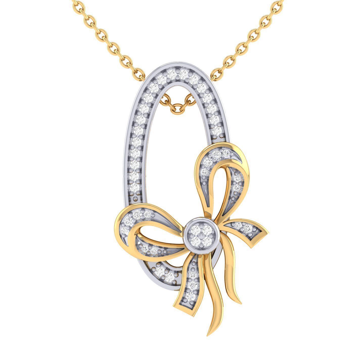 Women bow pendant 3dm stl render detail 3D print model_6