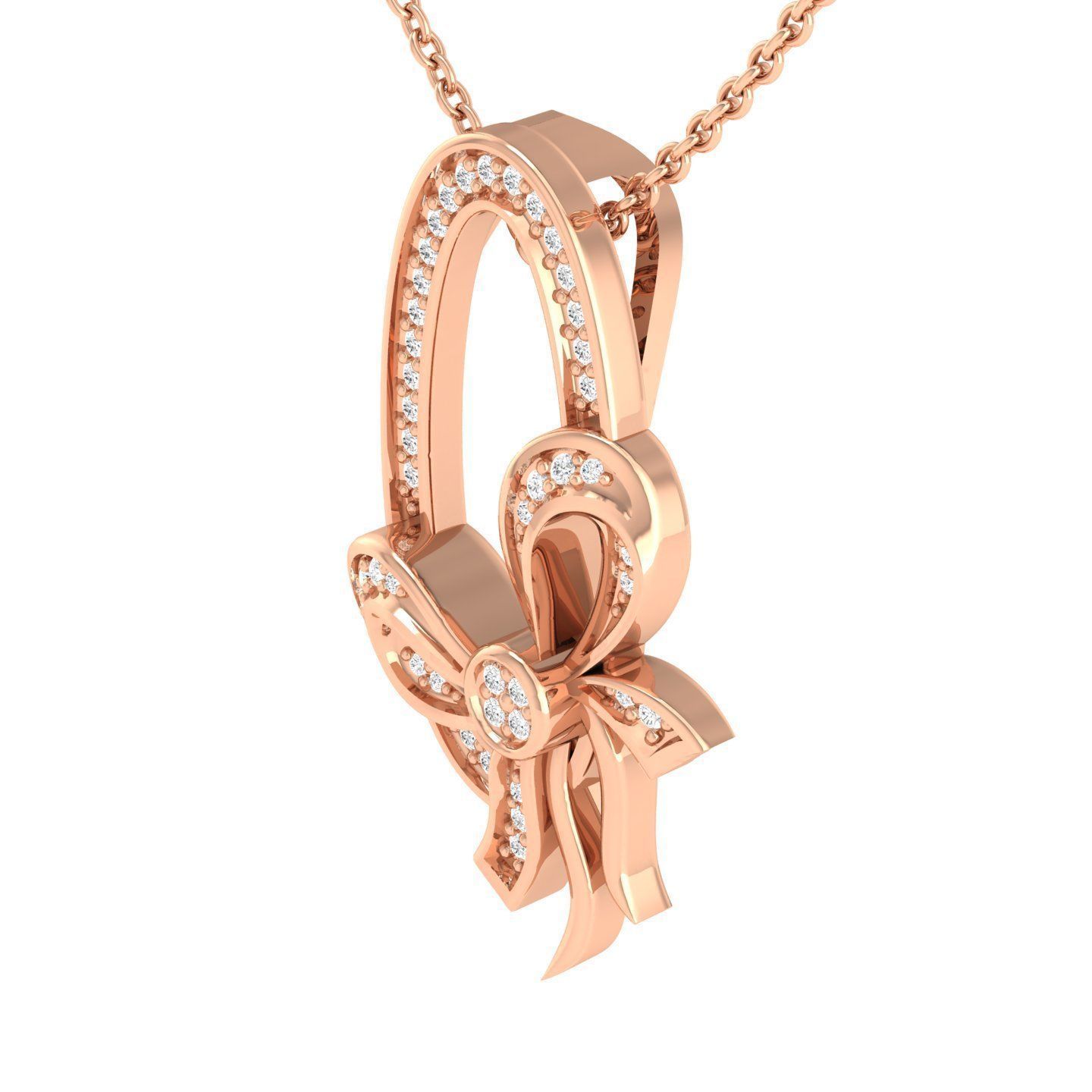 Women bow pendant 3dm stl render detail 3D print model_2
