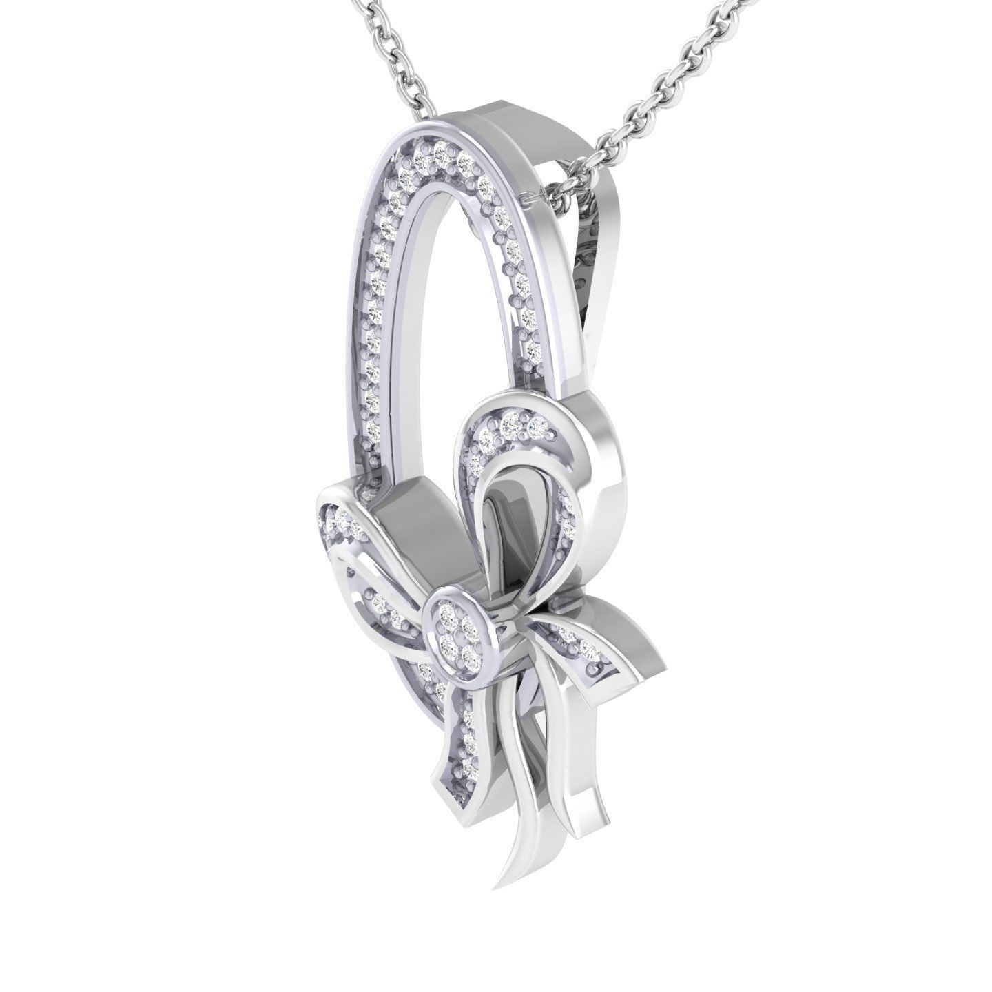 Women bow pendant 3dm stl render detail 3D print model_5