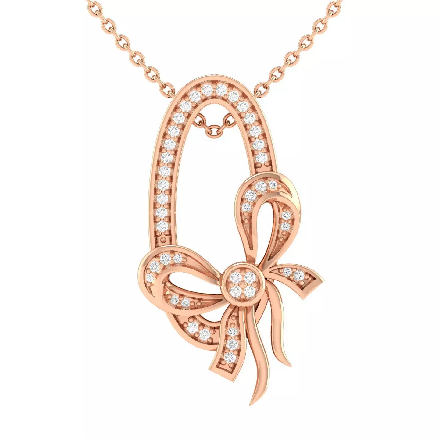 Women bow pendant 3dm stl render detail 3D print model_0