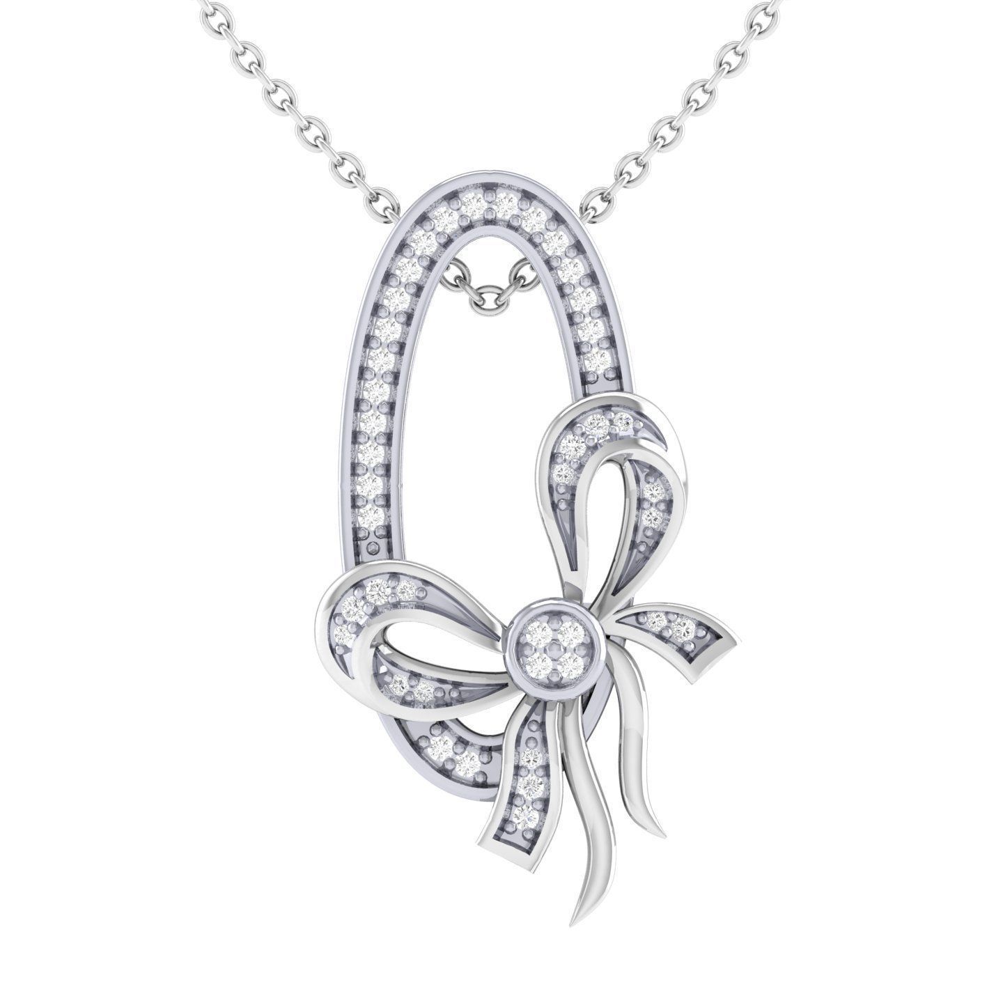 Women bow pendant 3dm stl render detail 3D print model_3